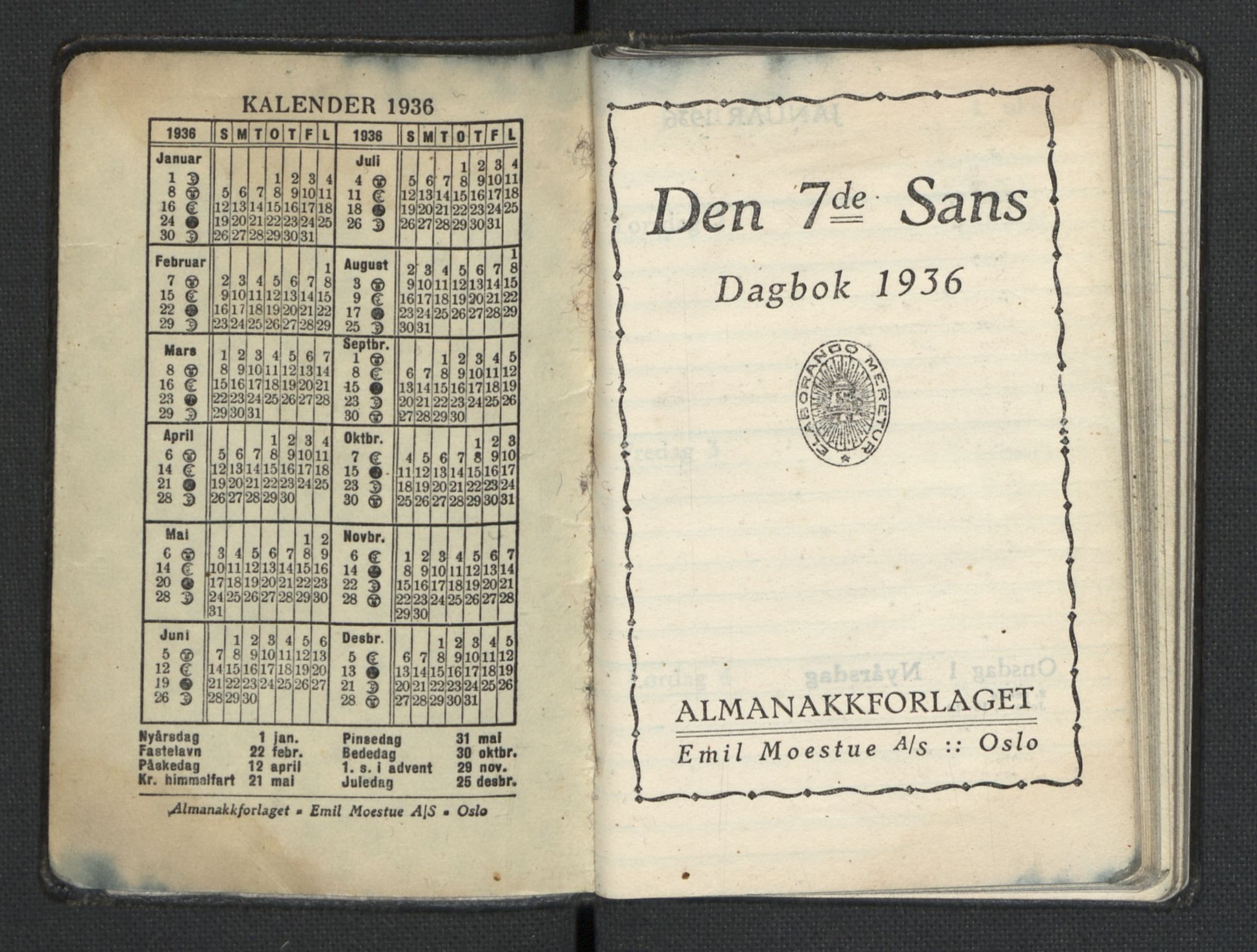 Quisling, Vidkun, AV/RA-PA-0750/H/L0001: 7. sanser (lommealmanakker) med Quislings egenhendige innførsler - 22 stk. i skinnmappe, 1922-1944, p. 1027