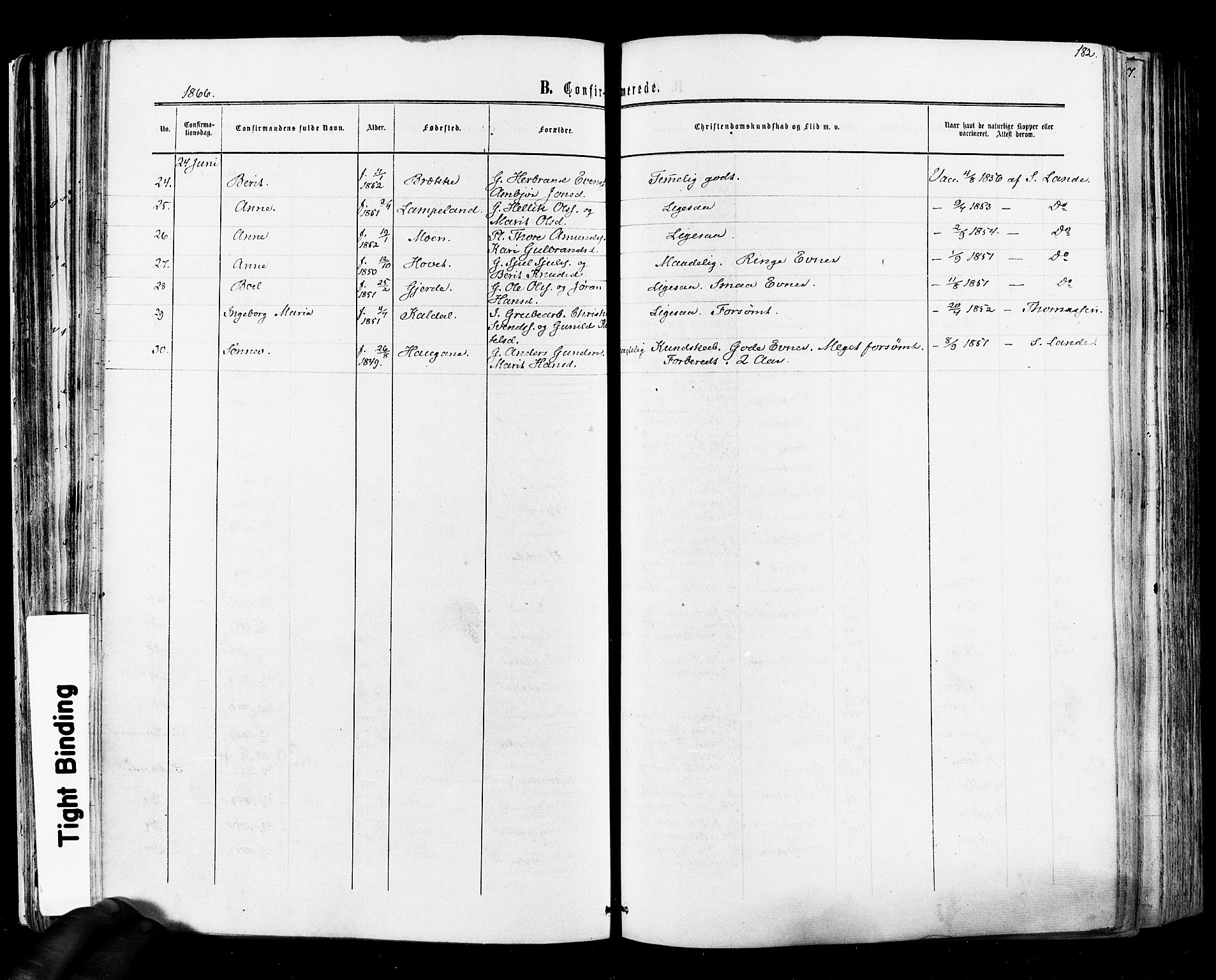 Flesberg kirkebøker, SAKO/A-18/F/Fa/L0007: Parish register (official) no. I 7, 1861-1878, p. 182