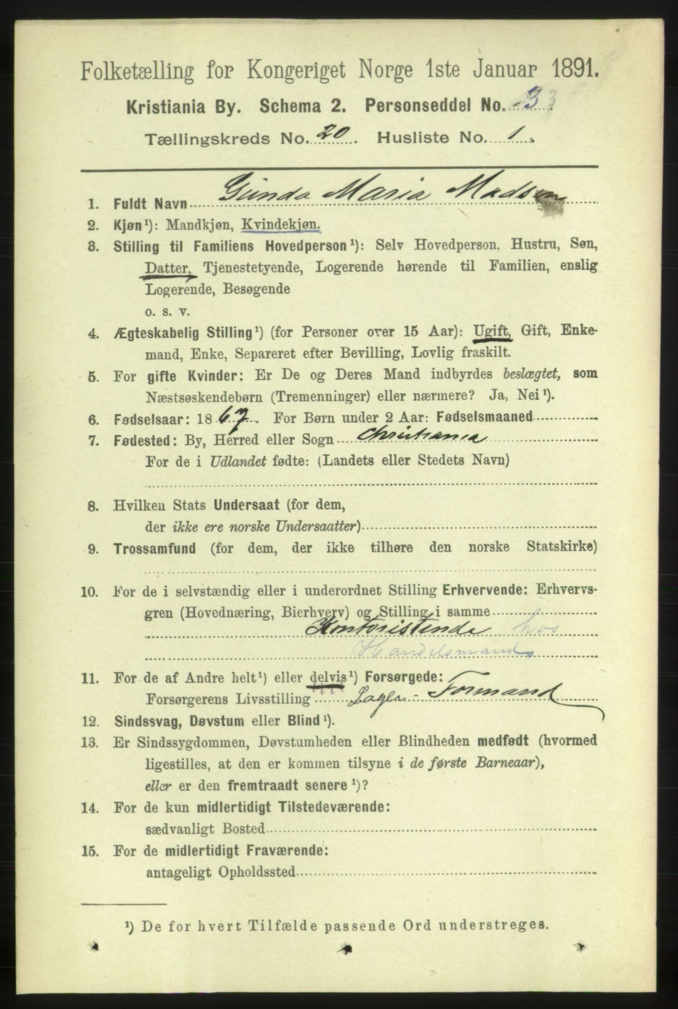 RA, 1891 census for 0301 Kristiania, 1891, p. 9849