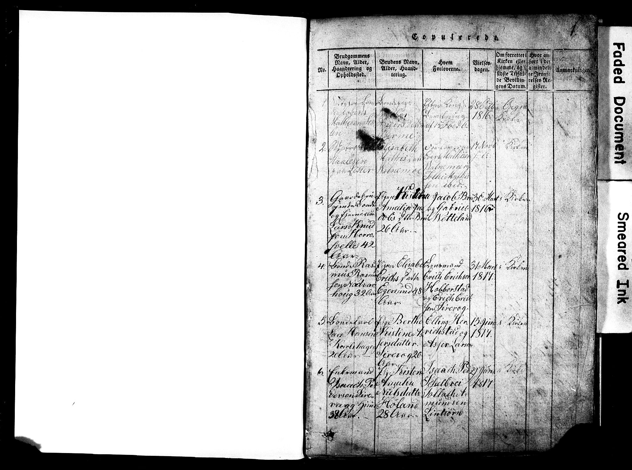 Eigersund sokneprestkontor, SAST/A-101807/S09/L0002: Parish register (copy) no. B 2, 1816-1847, p. 0-1