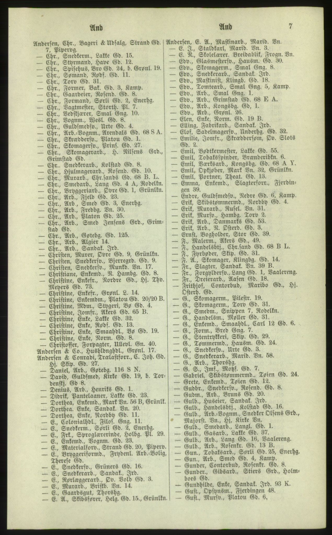 Kristiania/Oslo adressebok, PUBL/-, 1881, p. 7