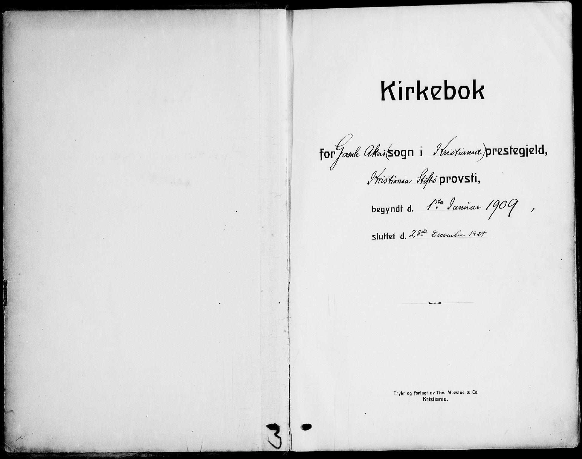 Gamle Aker prestekontor Kirkebøker, AV/SAO-A-10617a/F/L0014: Parish register (official) no. 14, 1909-1924