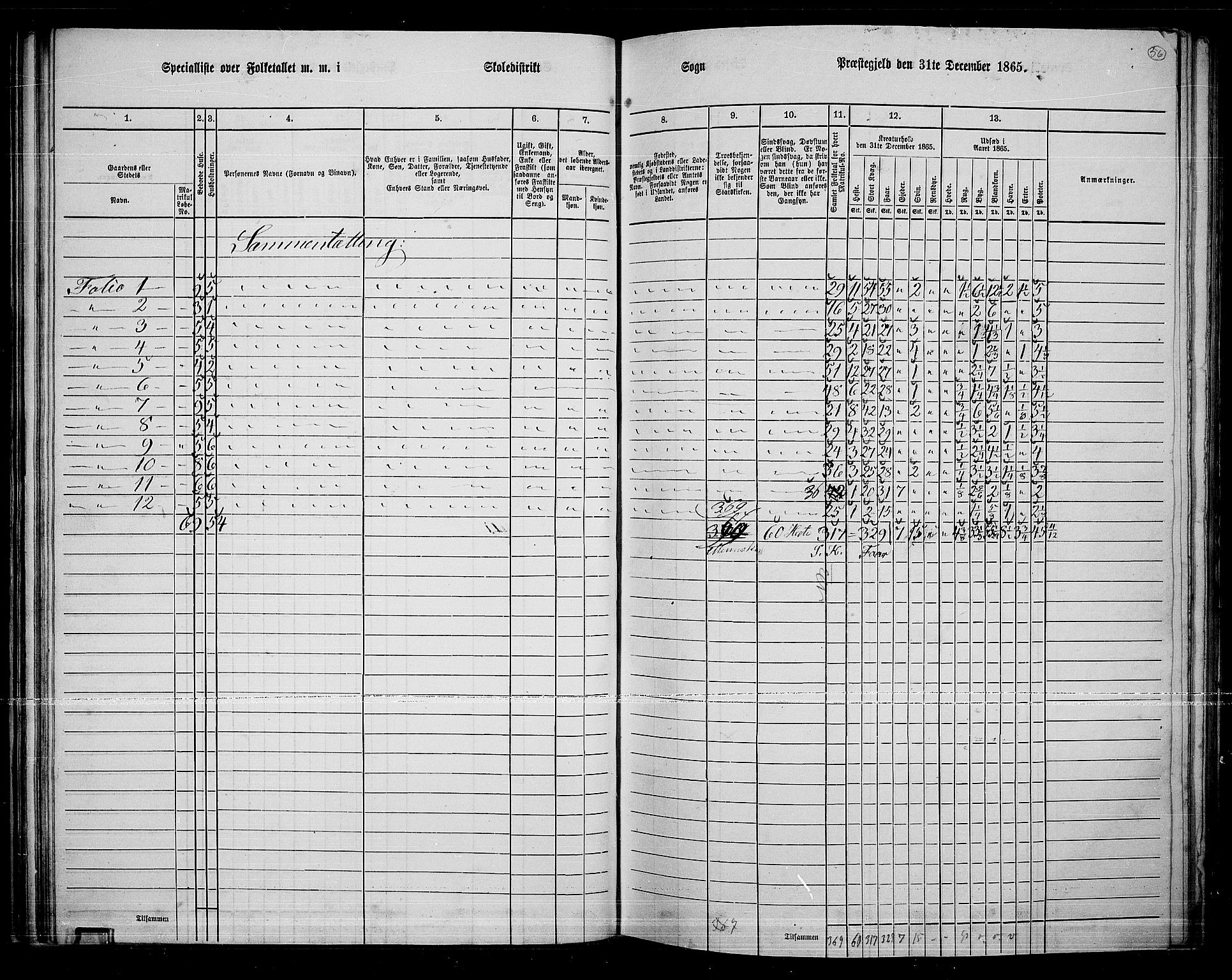 RA, 1865 census for Rendalen, 1865, p. 50