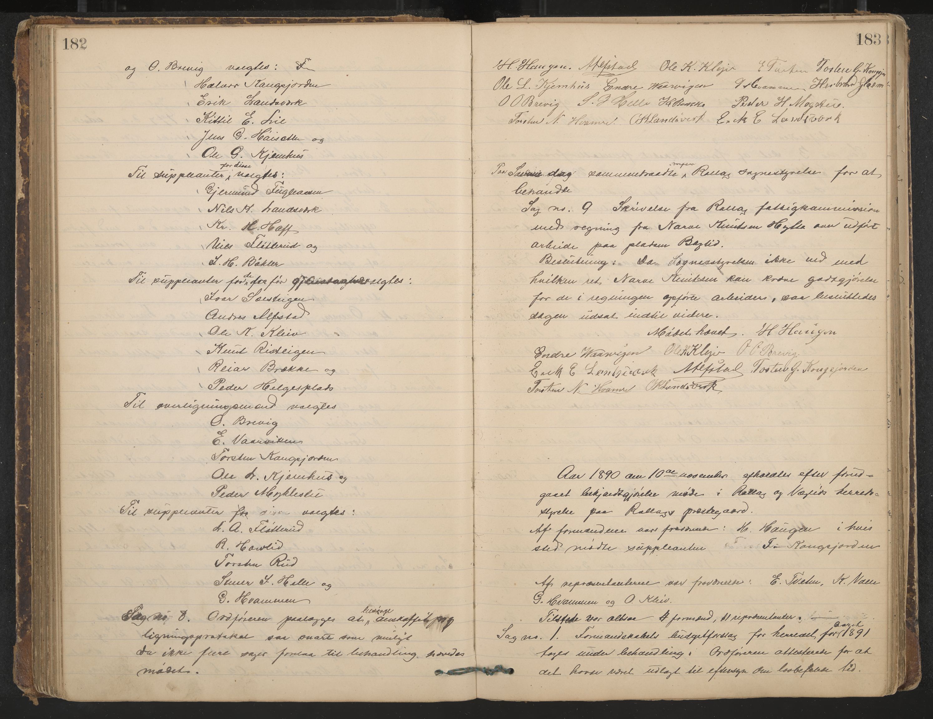 Rollag formannskap og sentraladministrasjon, IKAK/0632021-2/A/Aa/L0003: Møtebok, 1884-1897, p. 182-183