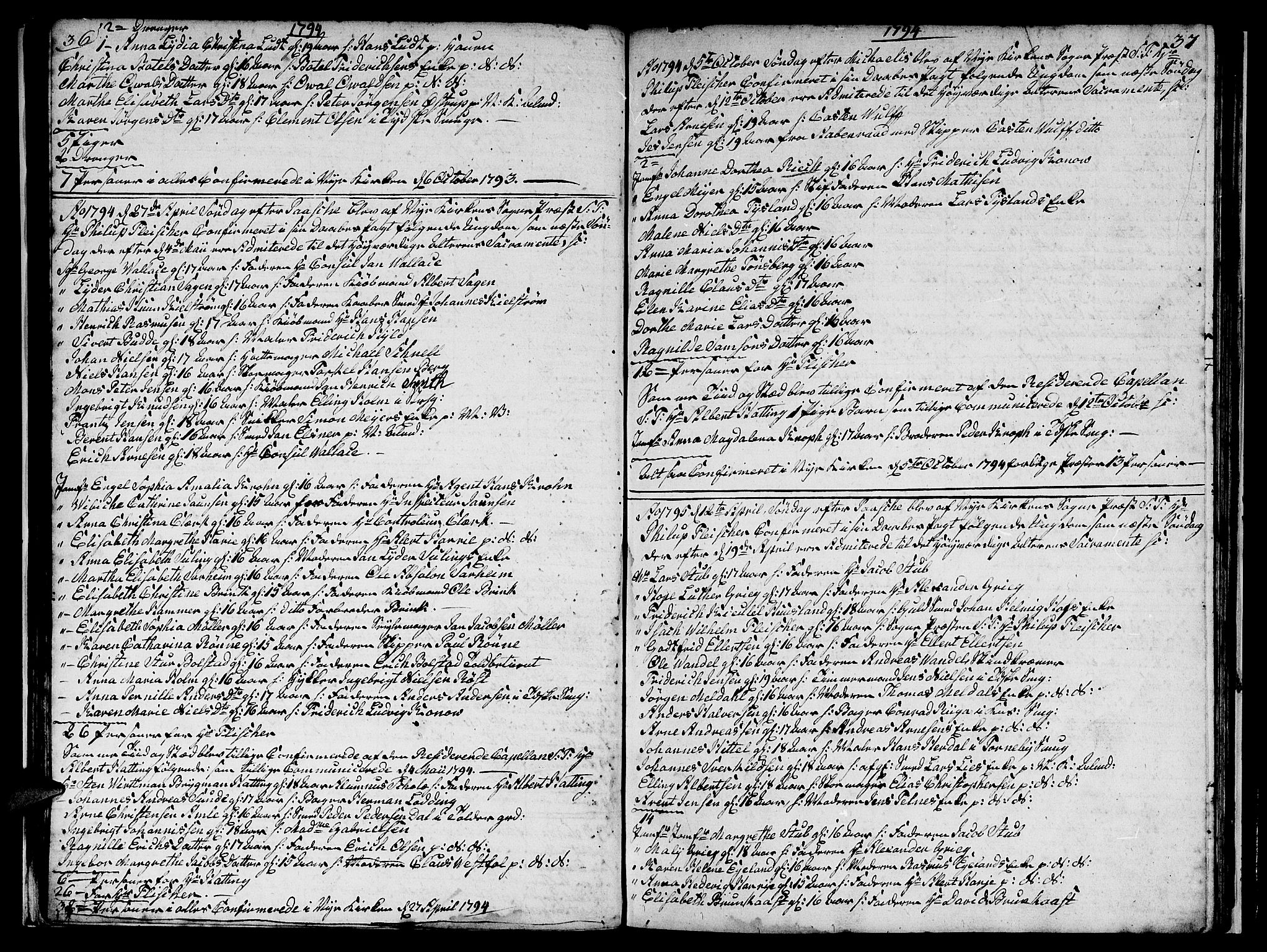 Nykirken Sokneprestembete, AV/SAB-A-77101/H/Hab: Parish register (copy) no. A 1, 1770-1821, p. 36-37