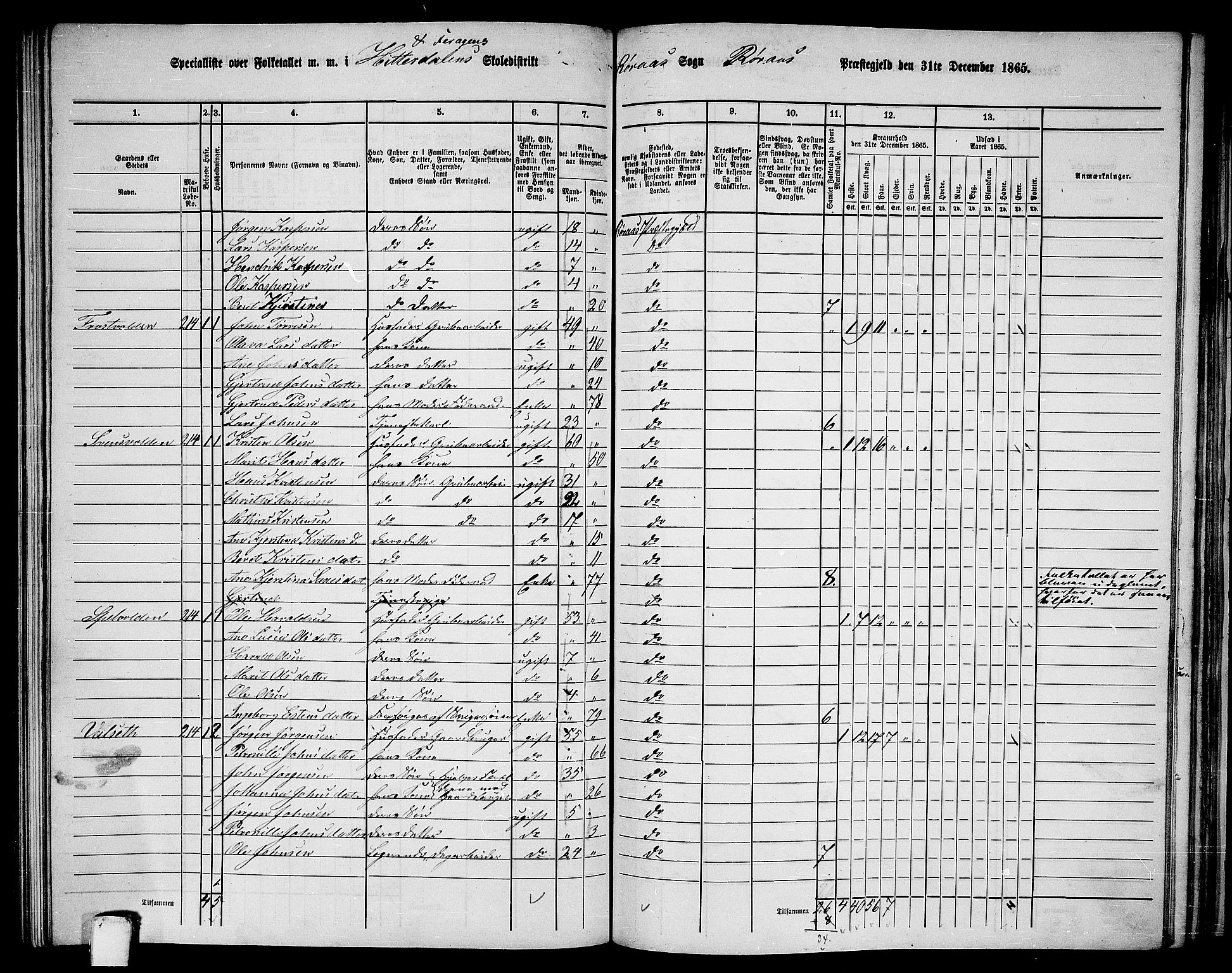 RA, 1865 census for Røros, 1865, p. 104