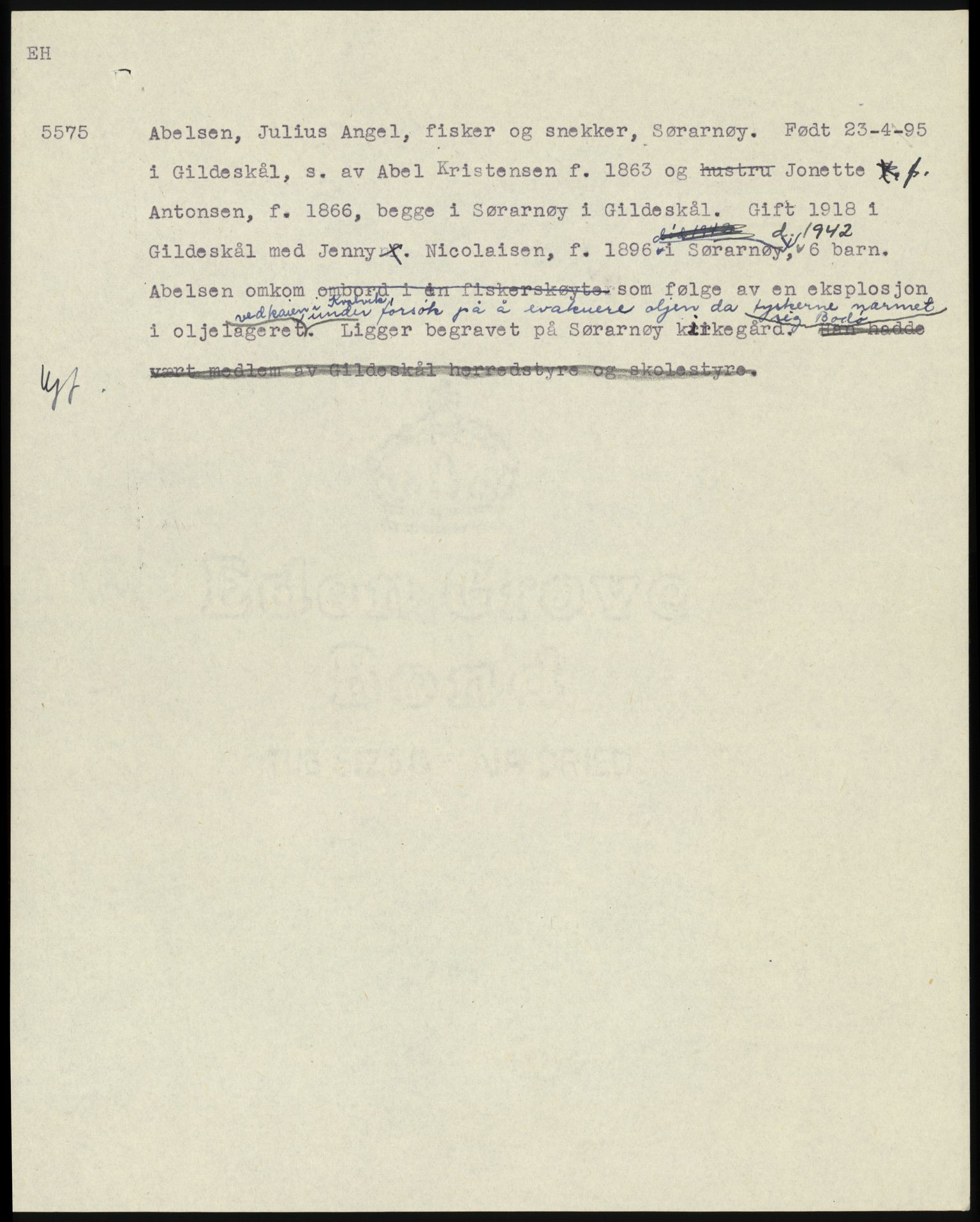 Sosialdepartementet, Våre Falne, AV/RA-S-1708/E/Ee/L0025: Personmapper: Abelsen 01 - Amundsen, H. 65, 1945-1951, p. 27