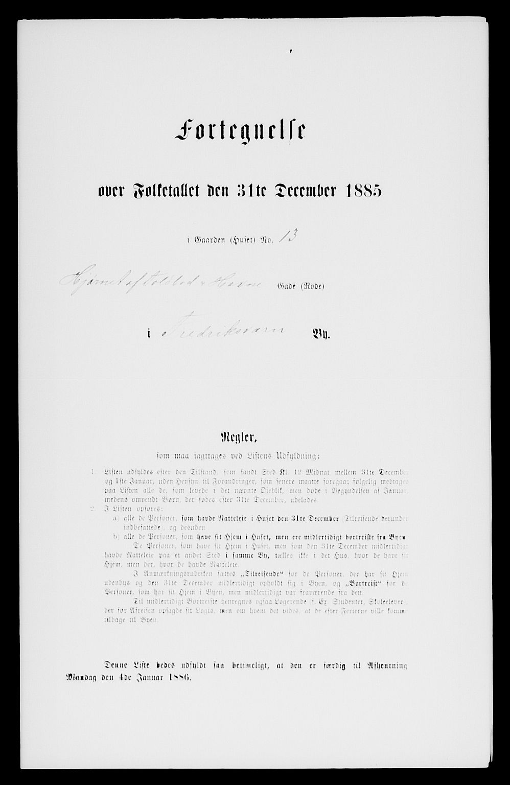 SAKO, 1885 census for 0798 Fredriksvern, 1885, p. 23