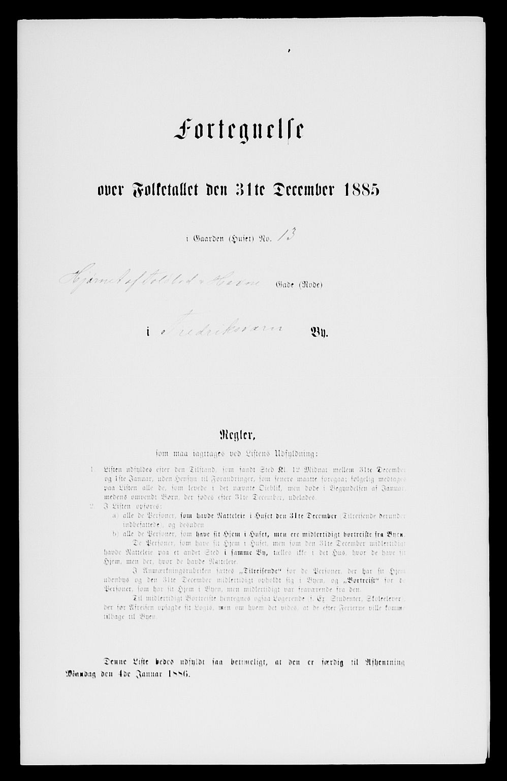 SAKO, 1885 census for 0798 Fredriksvern, 1885, p. 23