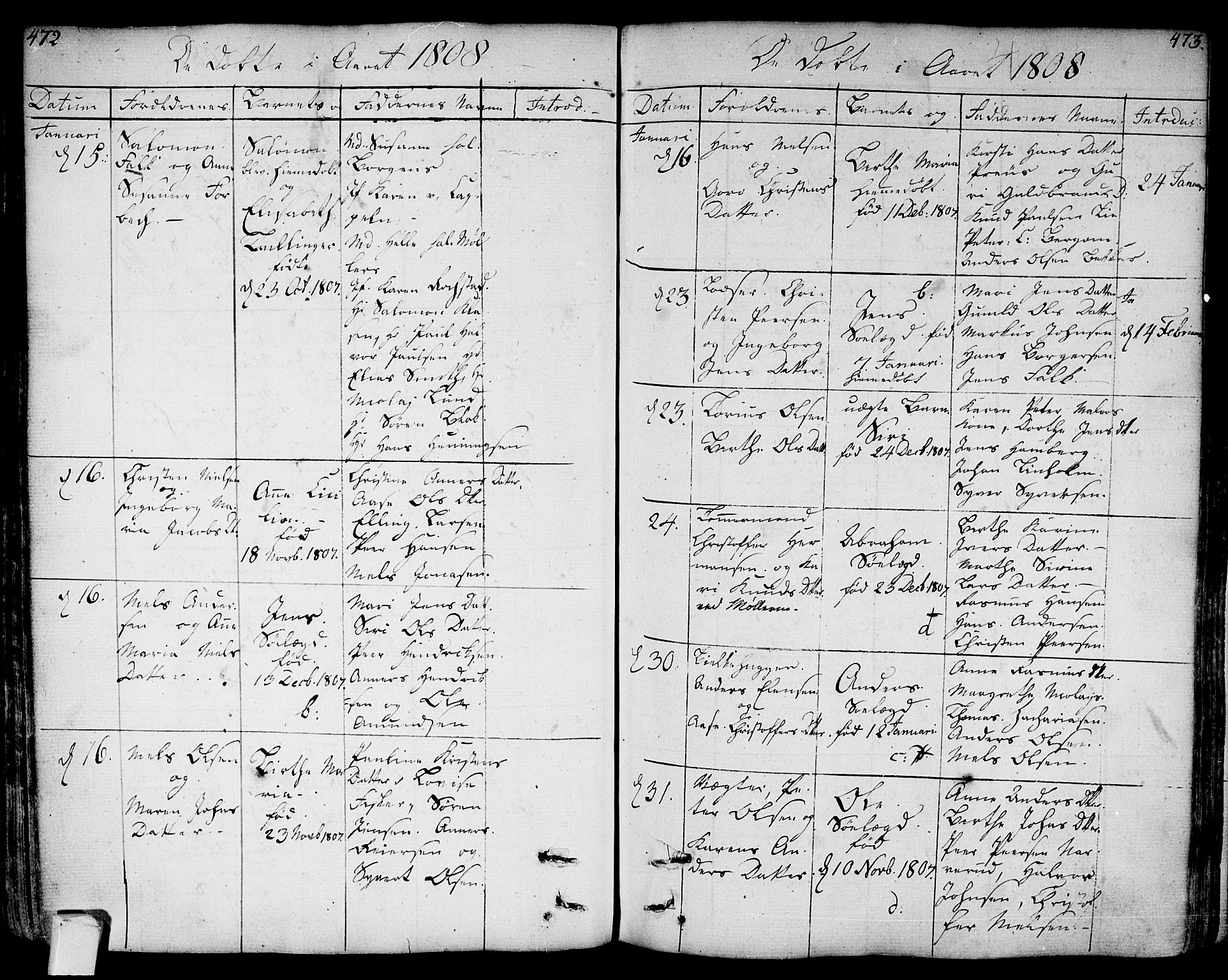 Bragernes kirkebøker, AV/SAKO-A-6/F/Fa/L0006a: Parish register (official) no. I 6, 1782-1814, p. 472-473