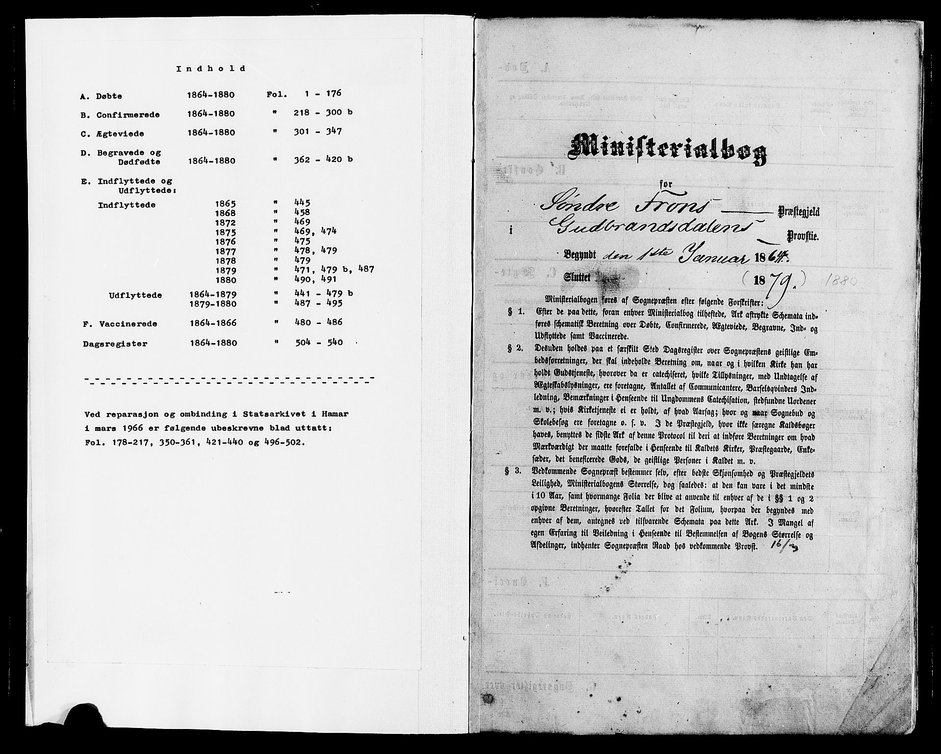 Sør-Fron prestekontor, SAH/PREST-010/H/Ha/Haa/L0002: Parish register (official) no. 2, 1864-1880