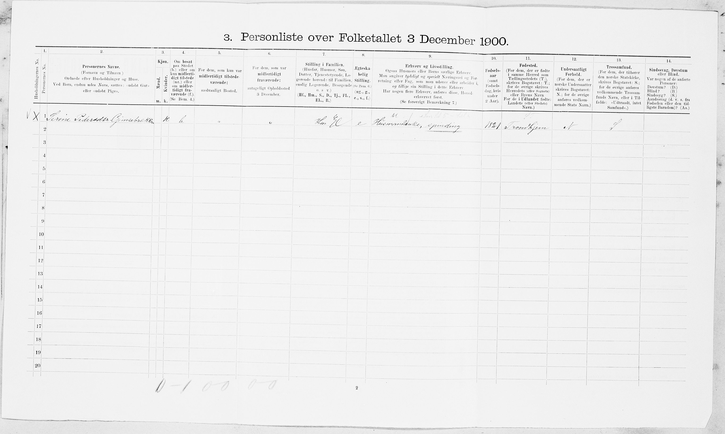 SAT, 1900 census for Melhus, 1900, p. 253