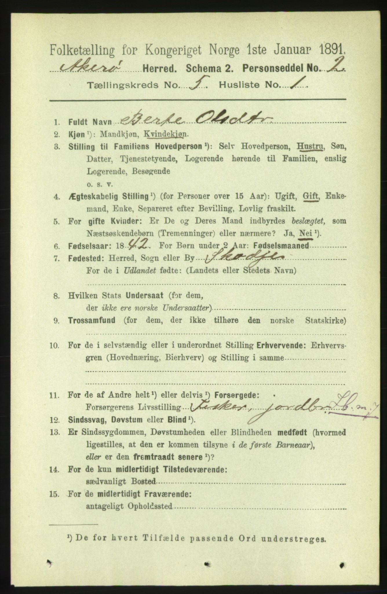 RA, 1891 census for 1545 Aukra, 1891, p. 2014