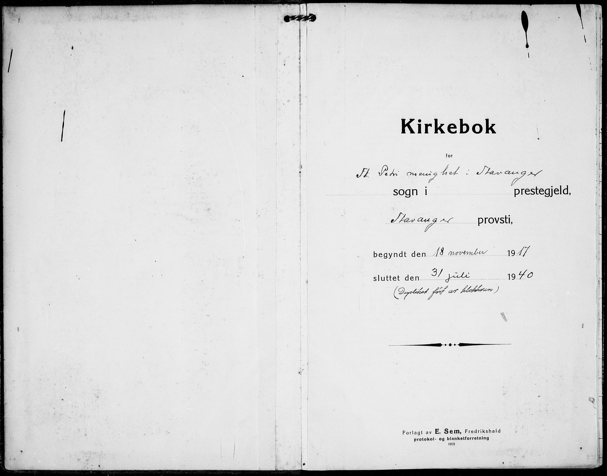 St. Petri sokneprestkontor, AV/SAST-A-101813/001/30/30BB/L0011: Parish register (copy) no. B 11, 1917-1940