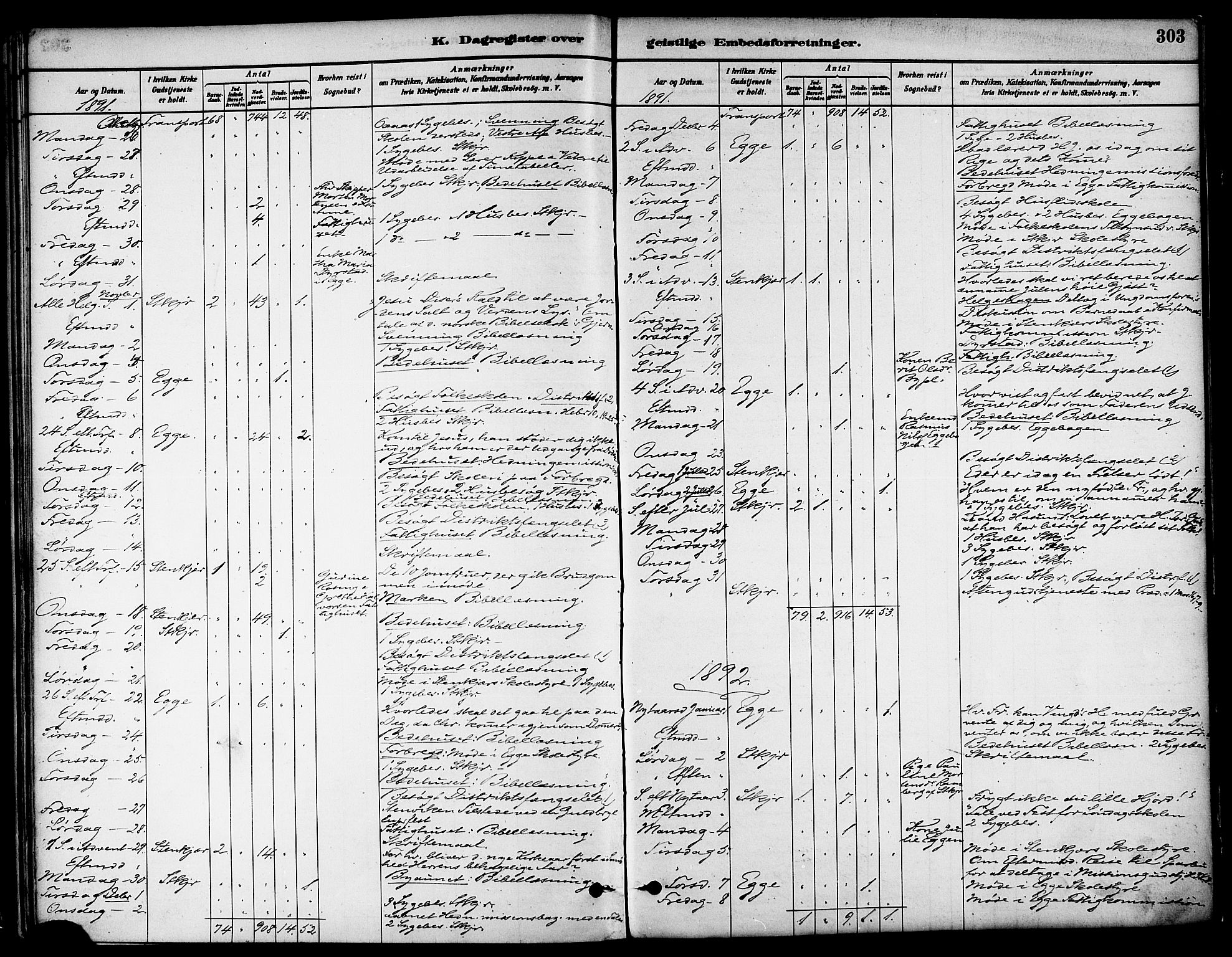 Ministerialprotokoller, klokkerbøker og fødselsregistre - Nord-Trøndelag, SAT/A-1458/739/L0371: Parish register (official) no. 739A03, 1881-1895, p. 303