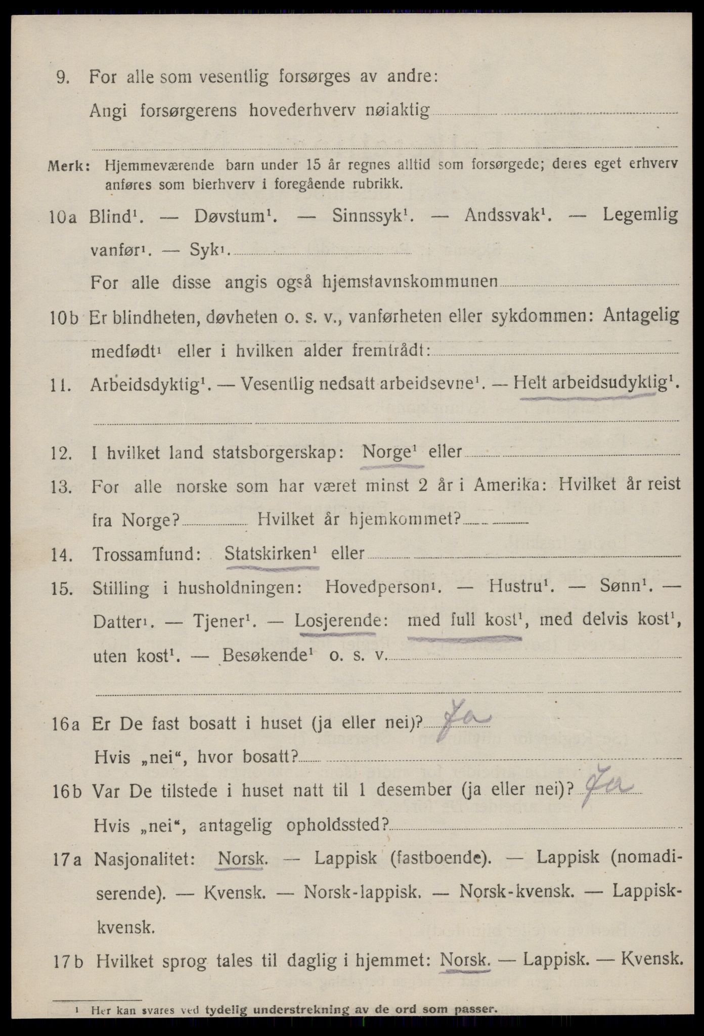 SAT, 1920 census for Ålen, 1920, p. 3587