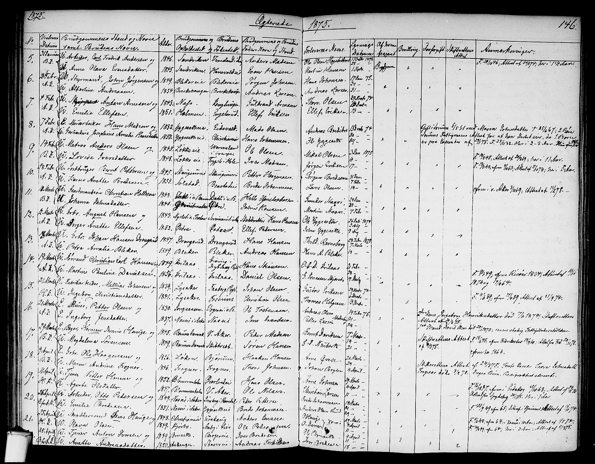 Asker prestekontor Kirkebøker, SAO/A-10256a/F/Fa/L0010: Parish register (official) no. I 10, 1825-1878, p. 146