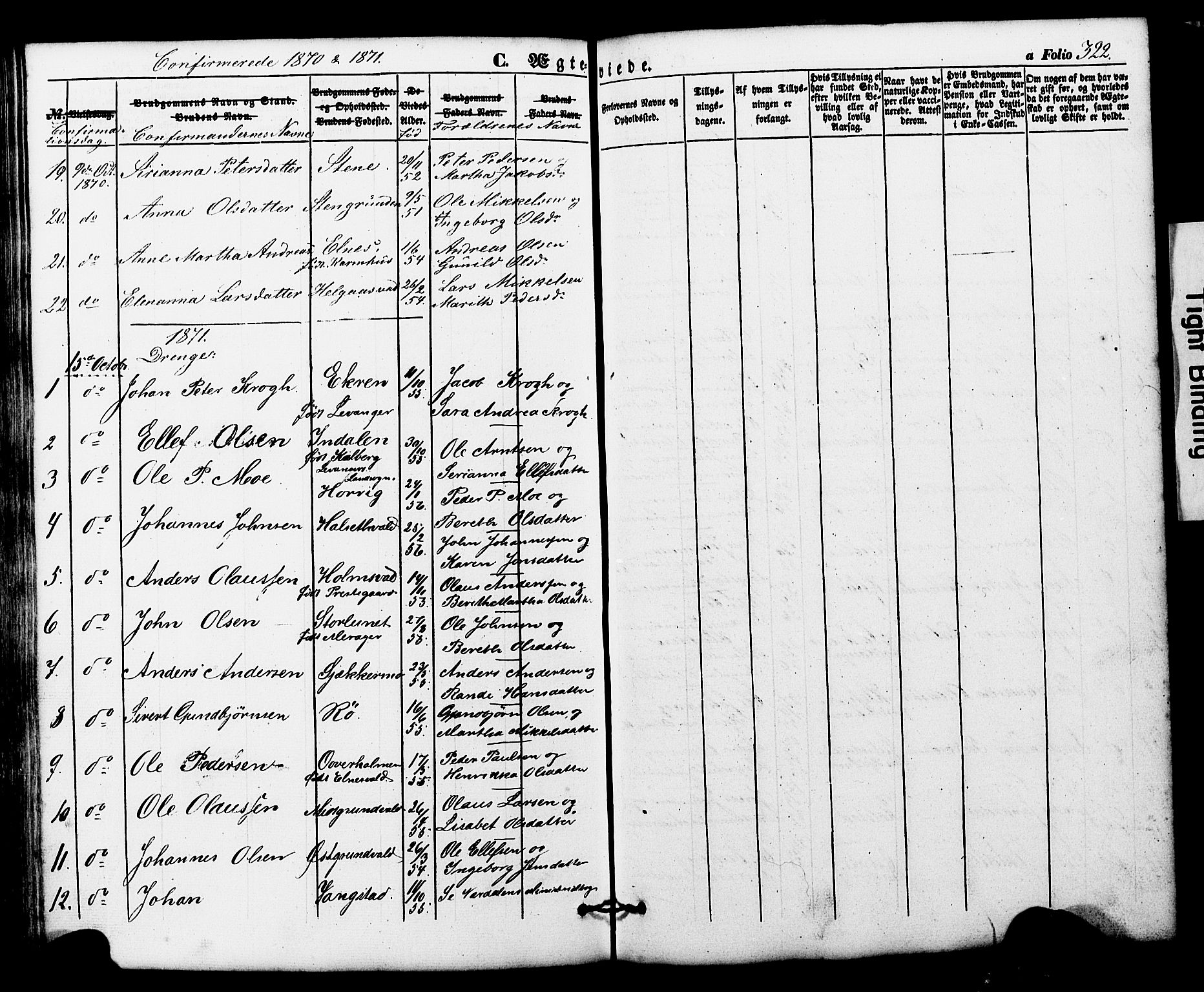 Ministerialprotokoller, klokkerbøker og fødselsregistre - Nord-Trøndelag, SAT/A-1458/724/L0268: Parish register (copy) no. 724C04, 1846-1878, p. 322