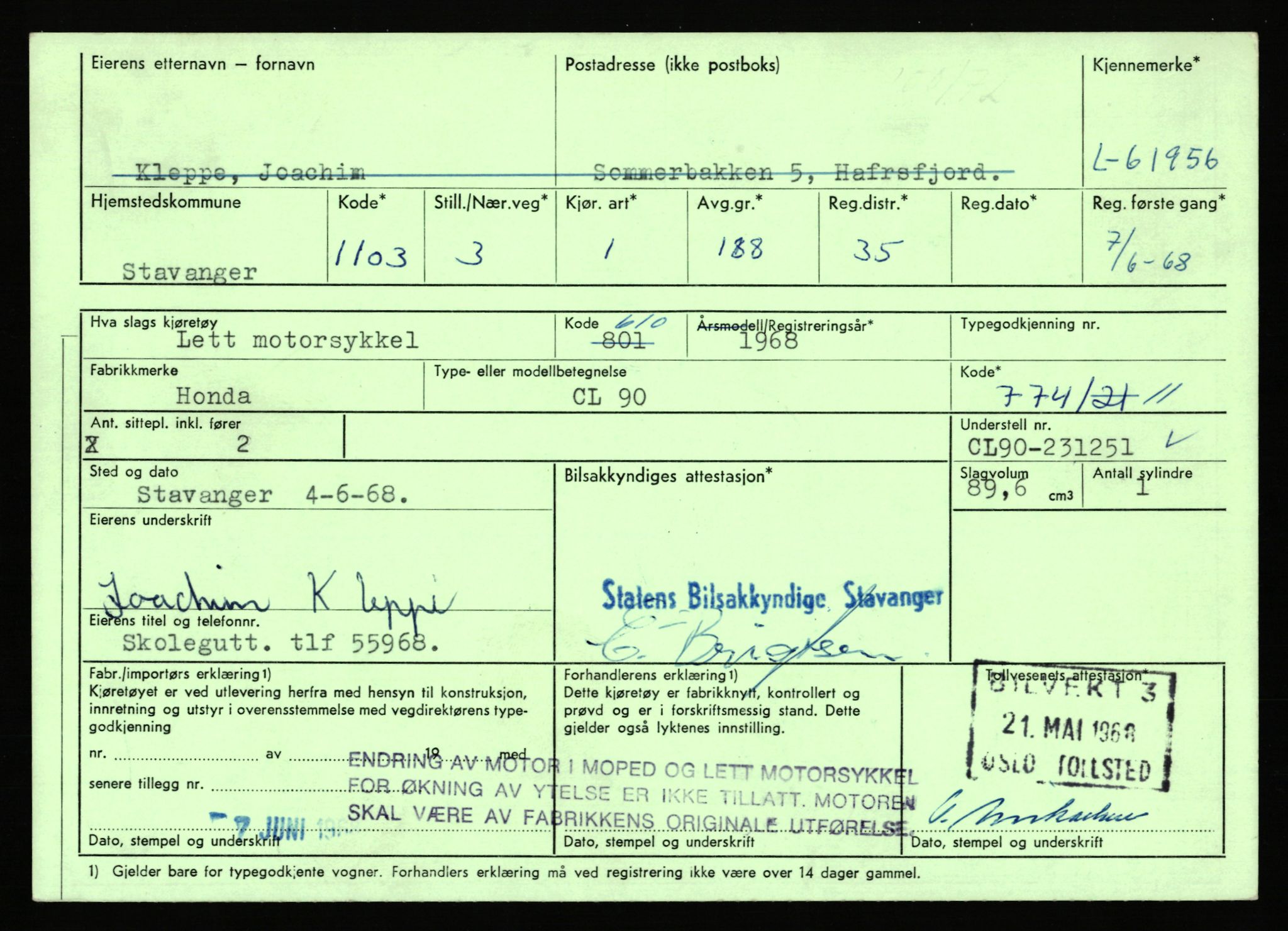 Stavanger trafikkstasjon, AV/SAST-A-101942/0/F/L0061: L-61300 - L-61999, 1930-1971, p. 2145