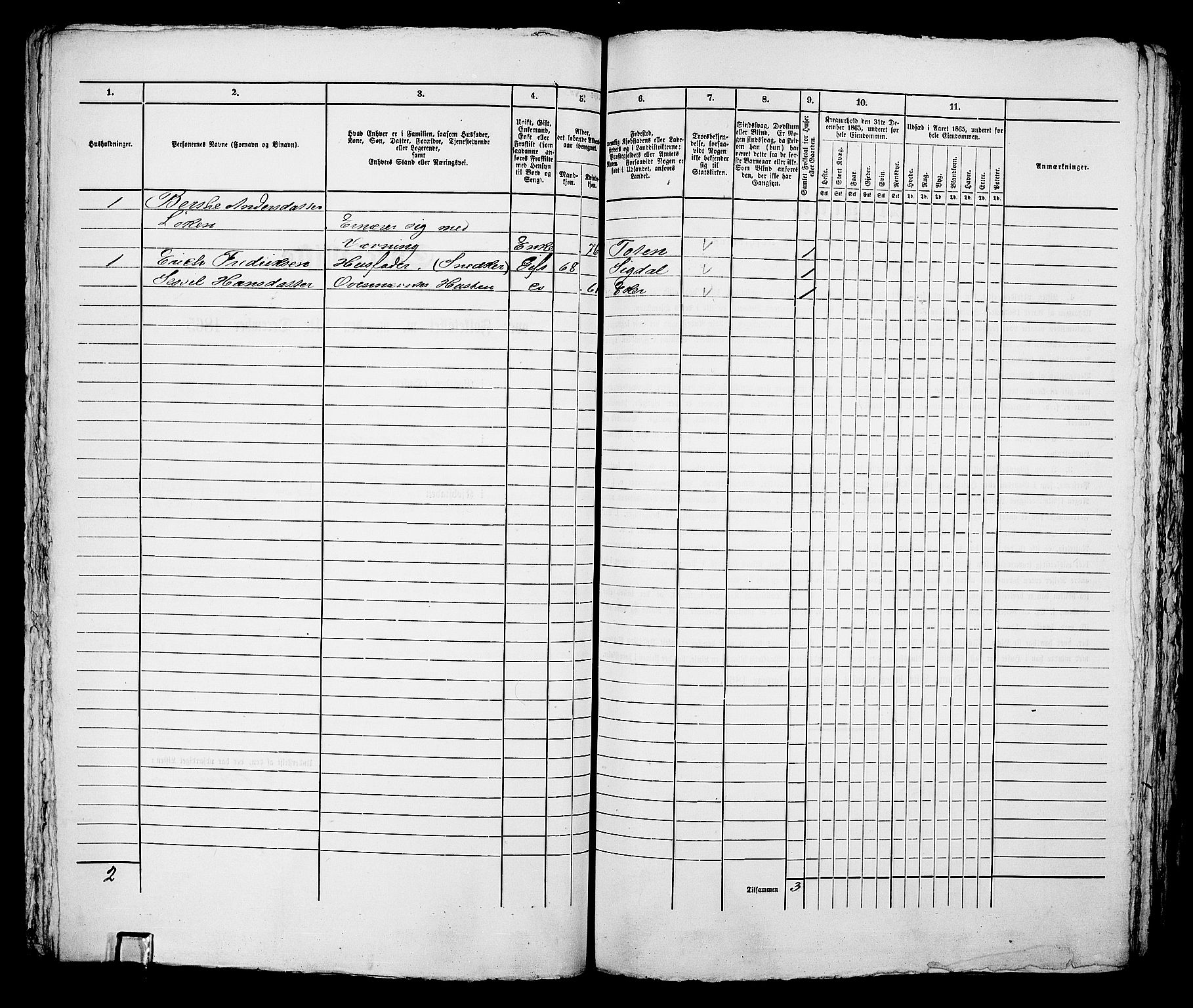 RA, 1865 census for Bragernes in Drammen, 1865, p. 264