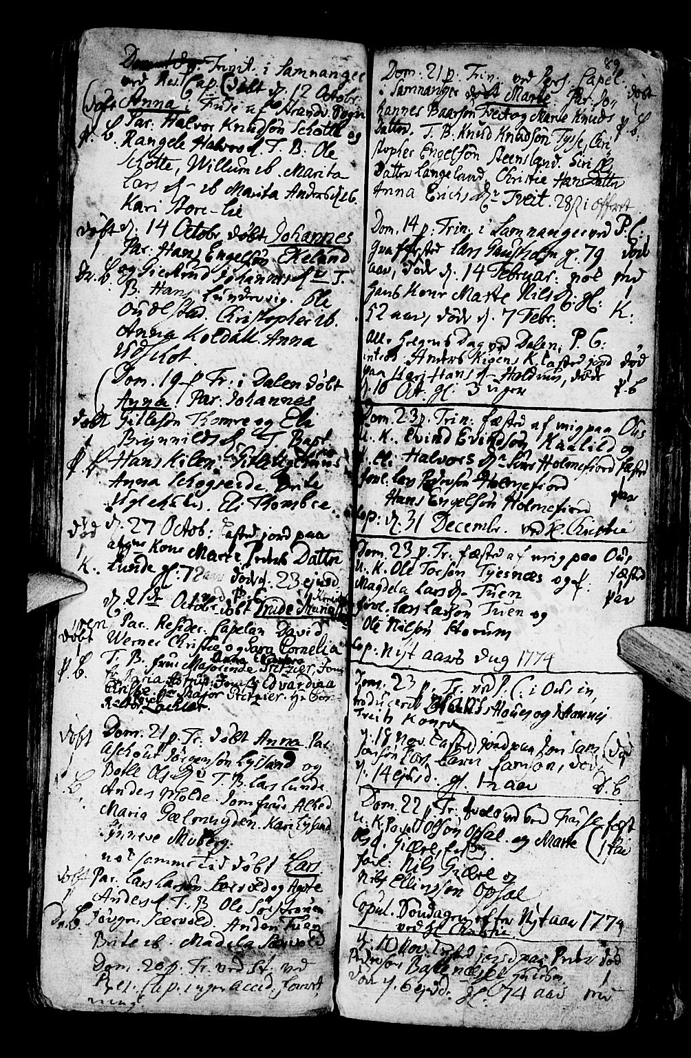 Os sokneprestembete, SAB/A-99929: Parish register (official) no. A 9, 1766-1779, p. 89