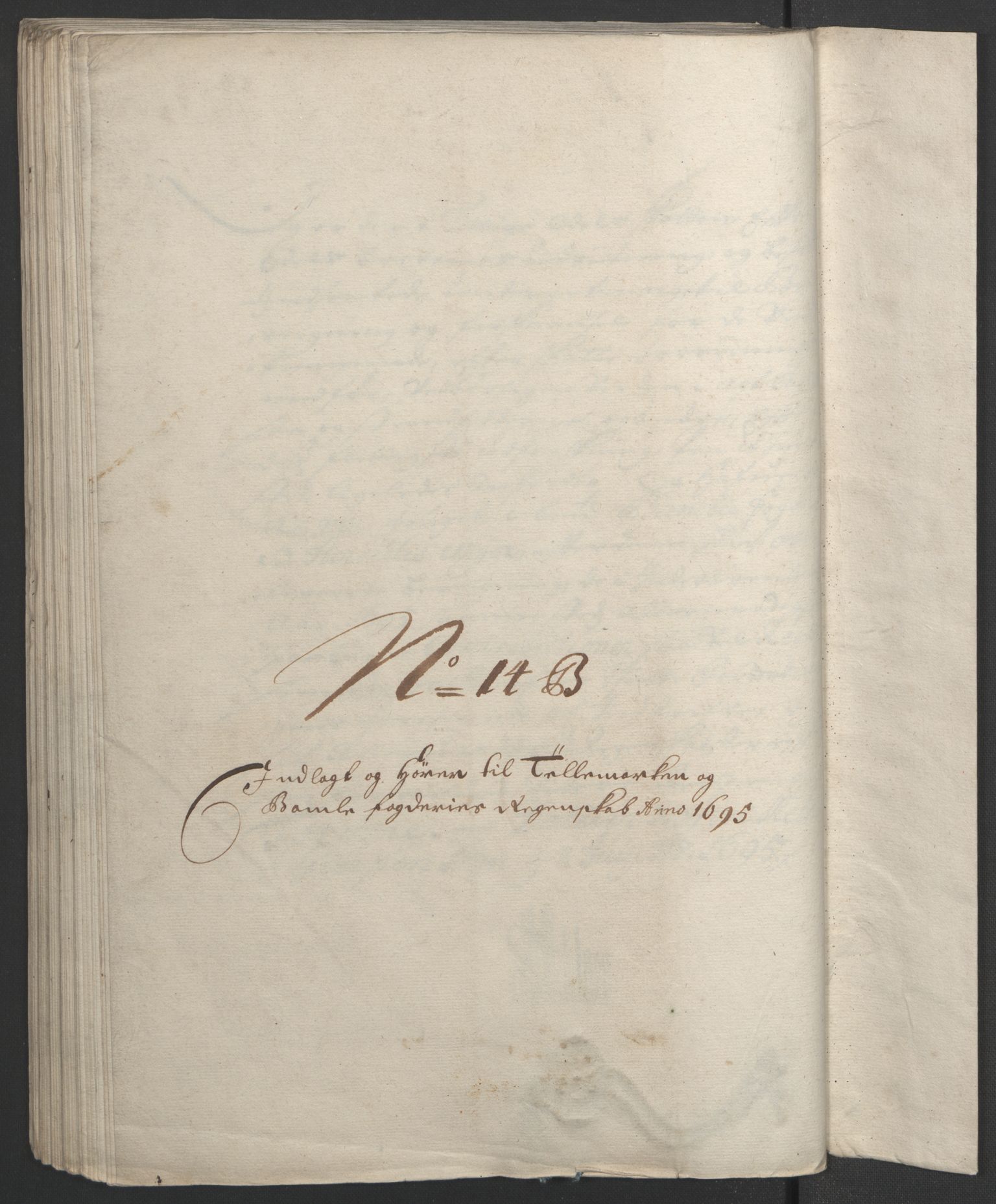 Rentekammeret inntil 1814, Reviderte regnskaper, Fogderegnskap, AV/RA-EA-4092/R36/L2093: Fogderegnskap Øvre og Nedre Telemark og Bamble, 1695, p. 439