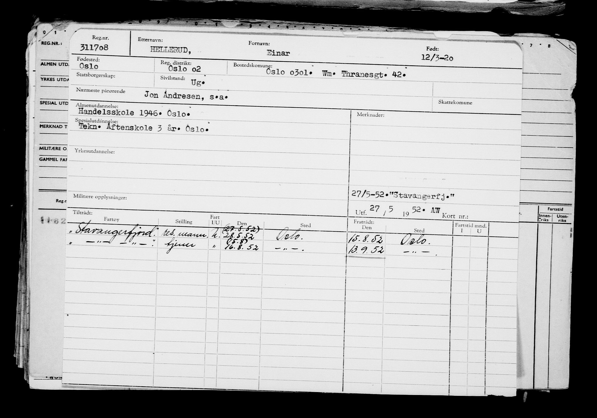 Direktoratet for sjømenn, AV/RA-S-3545/G/Gb/L0178: Hovedkort, 1920, p. 184