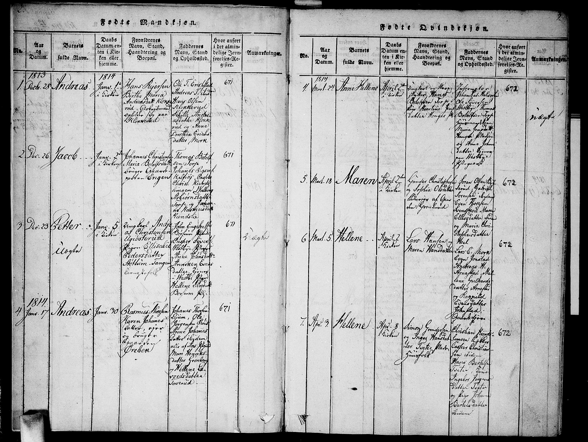 Vestby prestekontor Kirkebøker, AV/SAO-A-10893/G/Ga/L0001: Parish register (copy) no. I 1, 1814-1827, p. 2-3