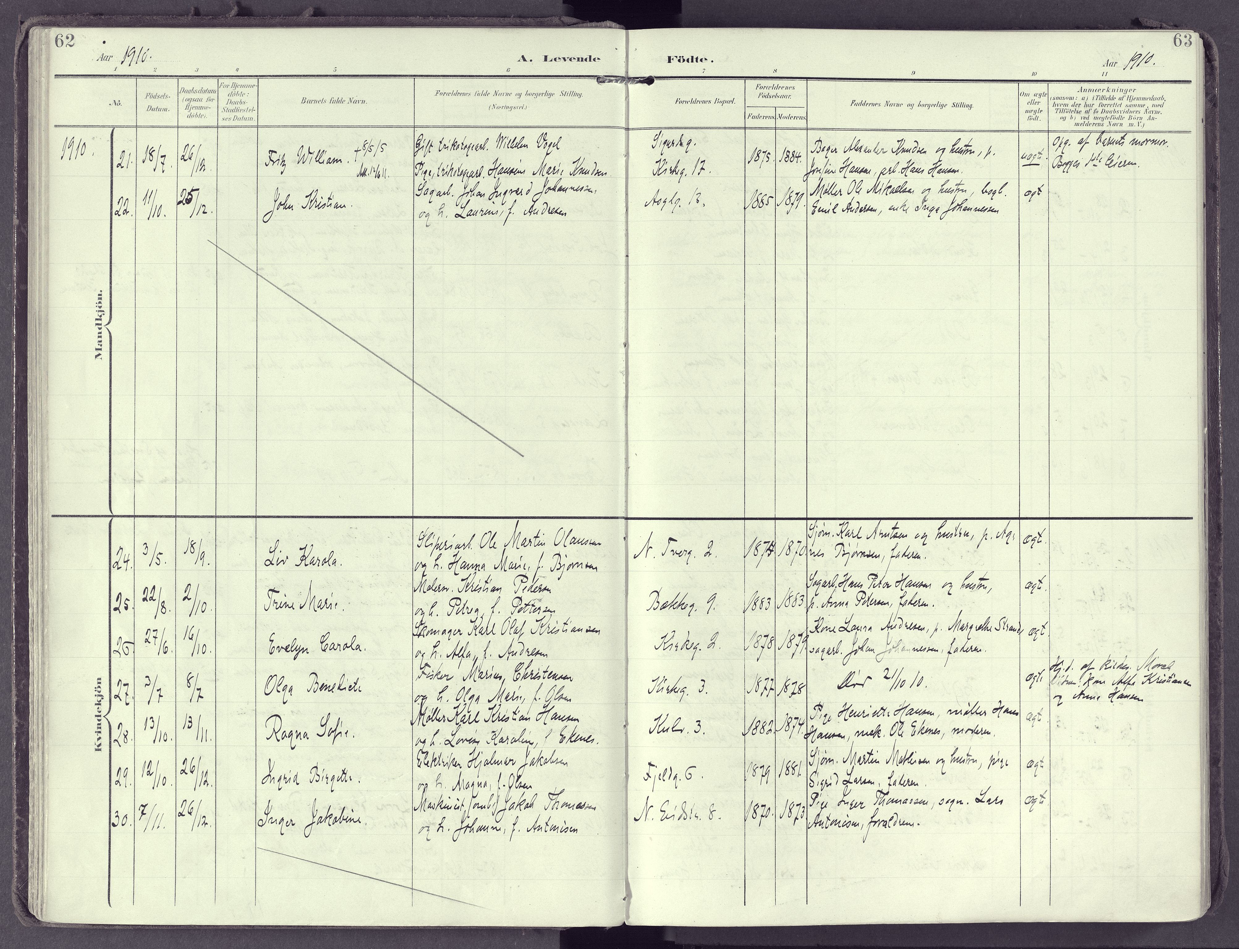 Larvik kirkebøker, AV/SAKO-A-352/F/Fb/L0005: Parish register (official) no. II 5, 1903-1925, p. 62-63