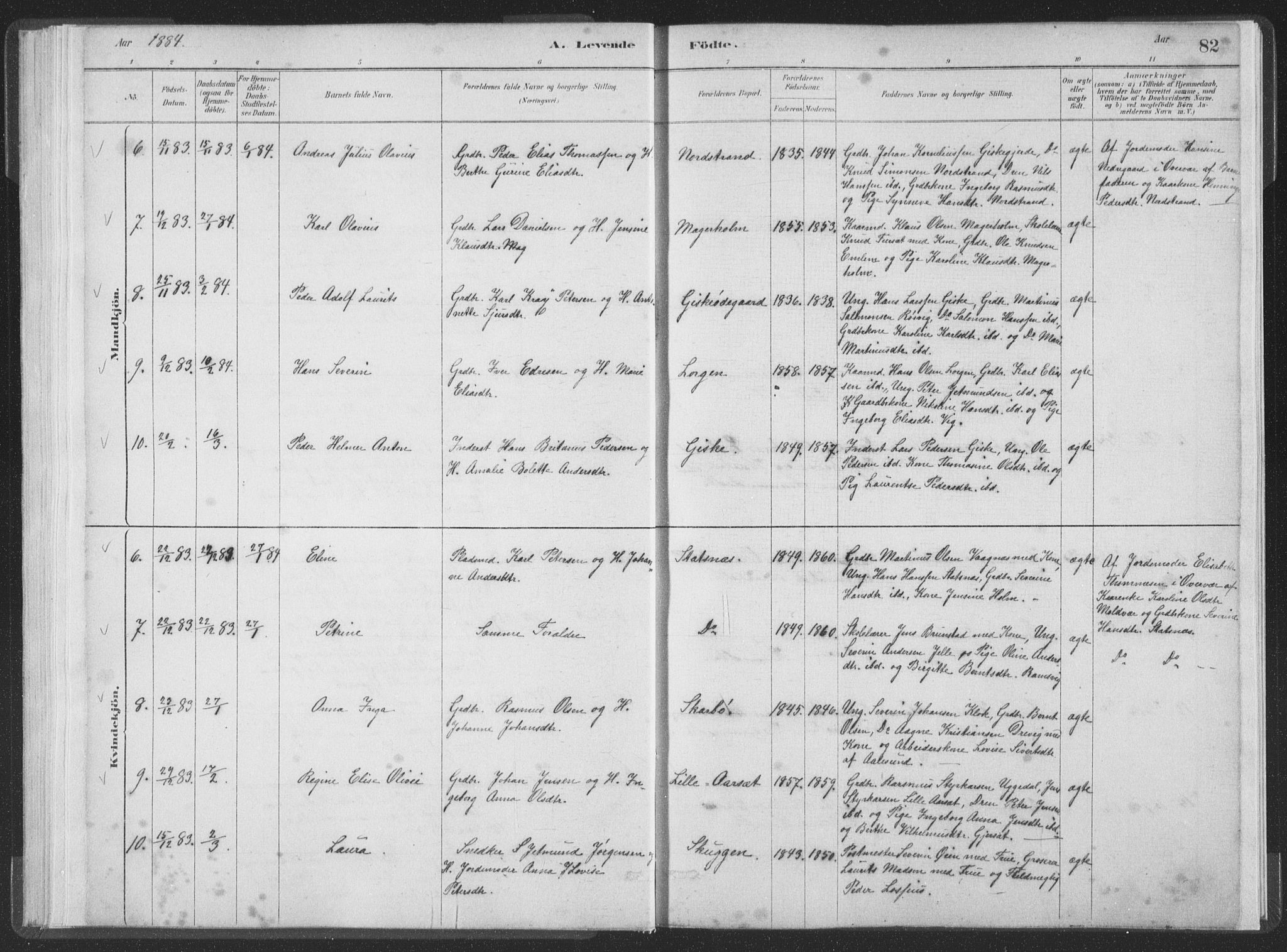 Ministerialprotokoller, klokkerbøker og fødselsregistre - Møre og Romsdal, AV/SAT-A-1454/528/L0401: Parish register (official) no. 528A12I, 1880-1920, p. 82