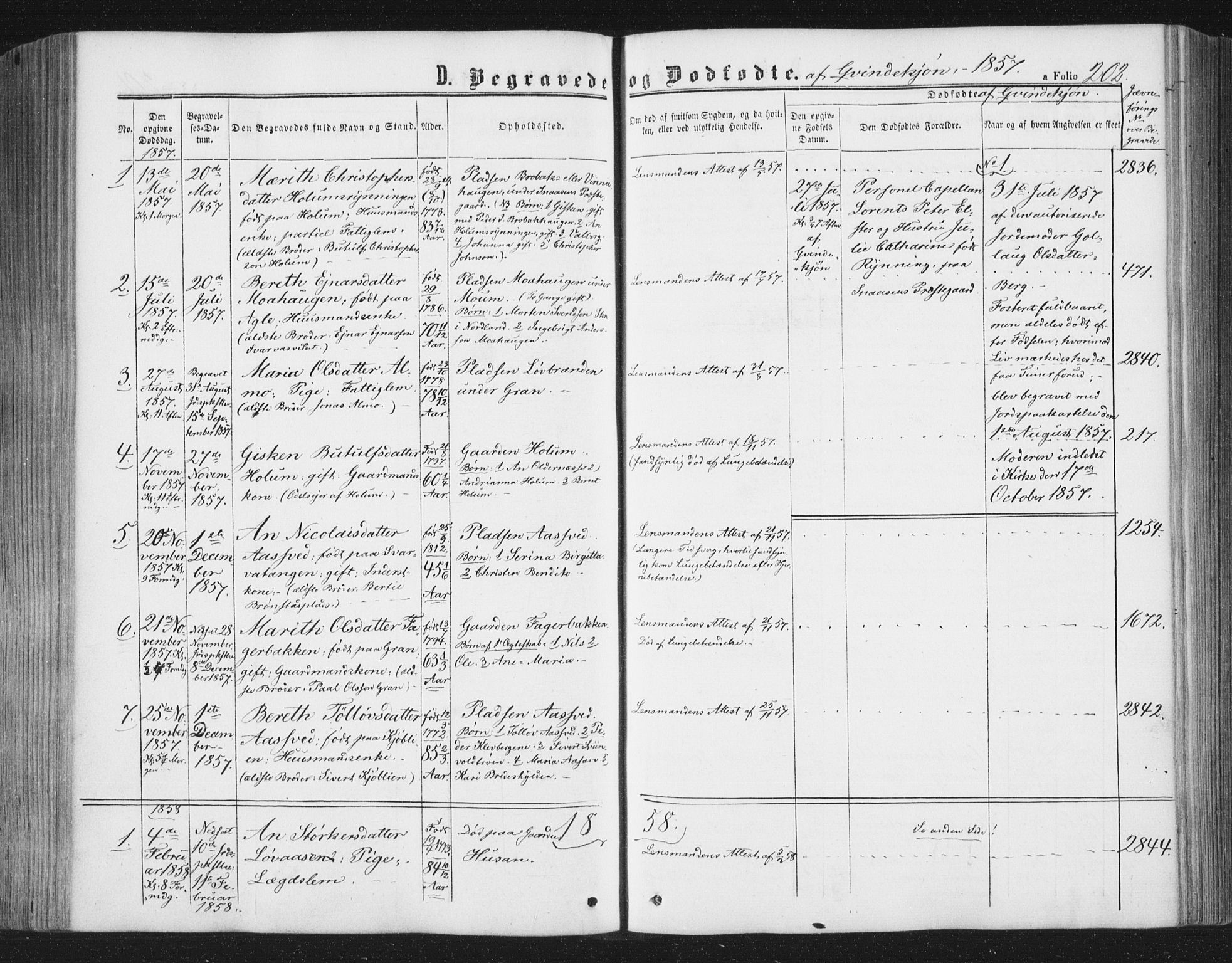 Ministerialprotokoller, klokkerbøker og fødselsregistre - Nord-Trøndelag, AV/SAT-A-1458/749/L0472: Parish register (official) no. 749A06, 1857-1873, p. 202