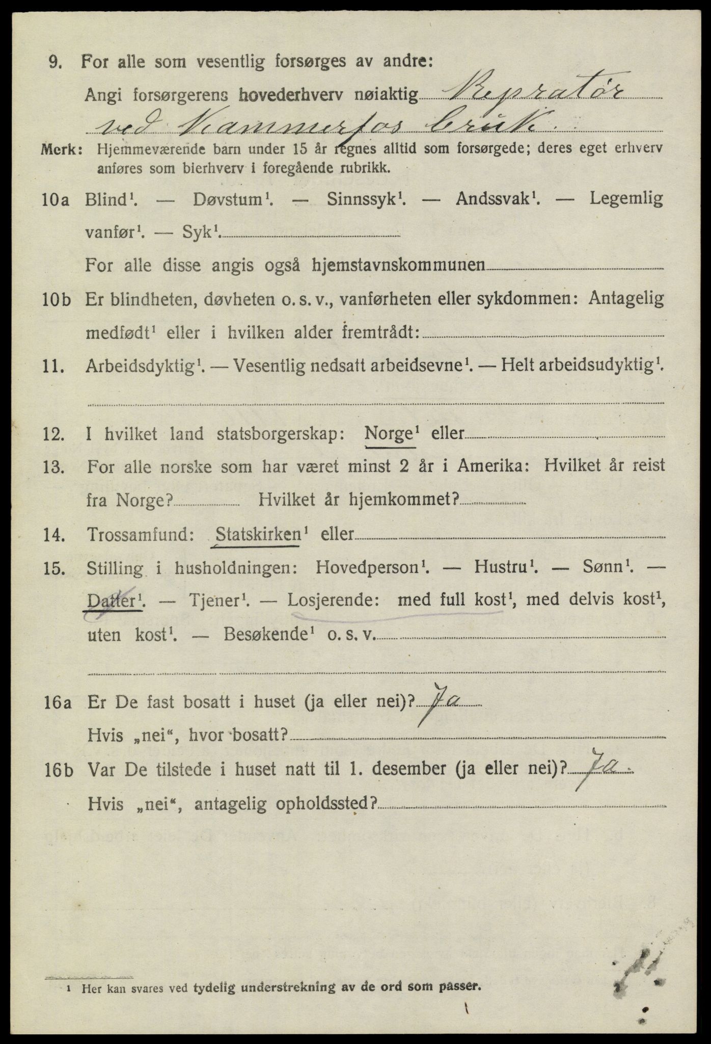 SAKO, 1920 census for Sannidal, 1920, p. 4046