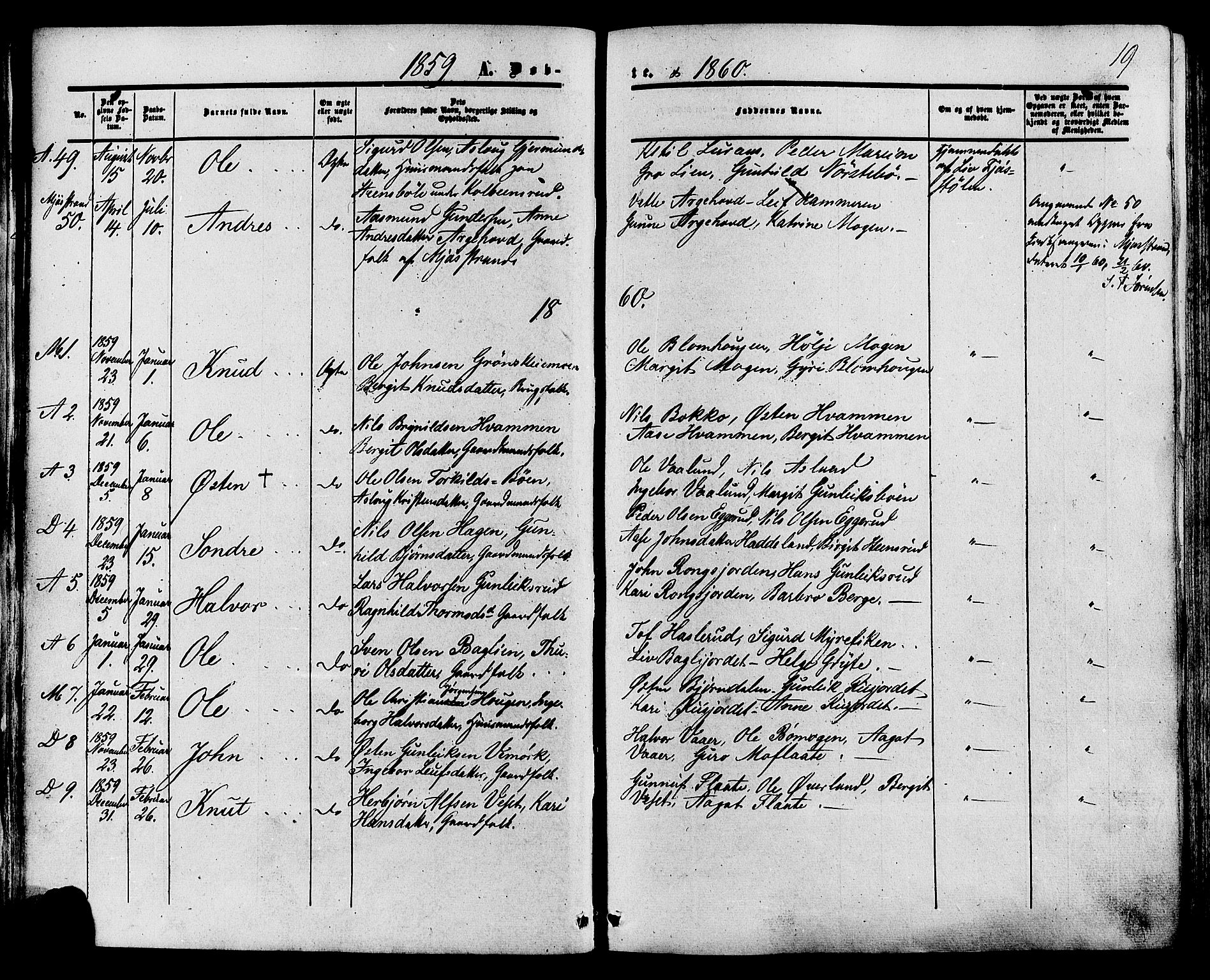 Tinn kirkebøker, SAKO/A-308/F/Fa/L0006: Parish register (official) no. I 6, 1857-1878, p. 19