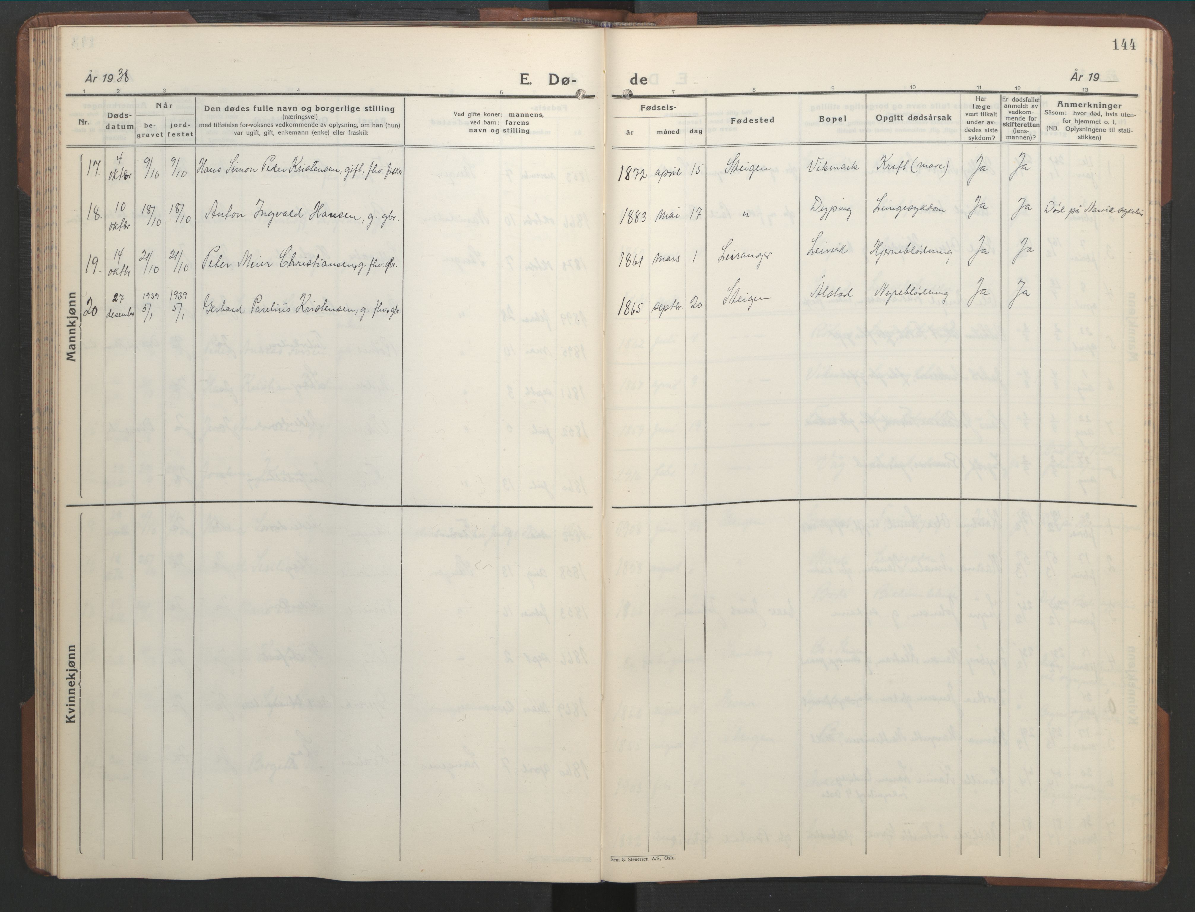 Ministerialprotokoller, klokkerbøker og fødselsregistre - Nordland, AV/SAT-A-1459/855/L0818: Parish register (copy) no. 855C07, 1935-1949, p. 144