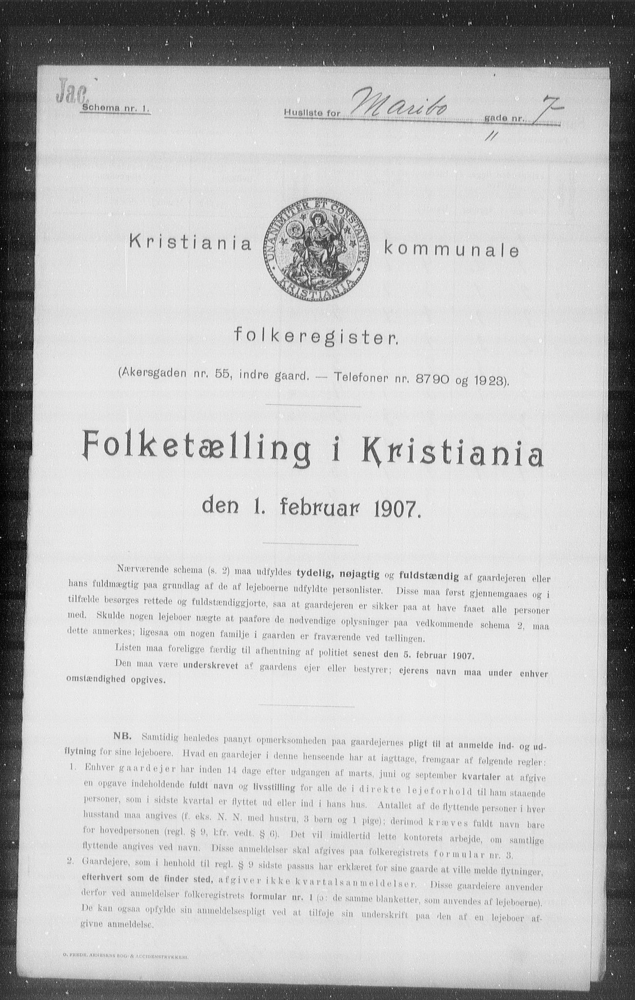 OBA, Municipal Census 1907 for Kristiania, 1907, p. 30803