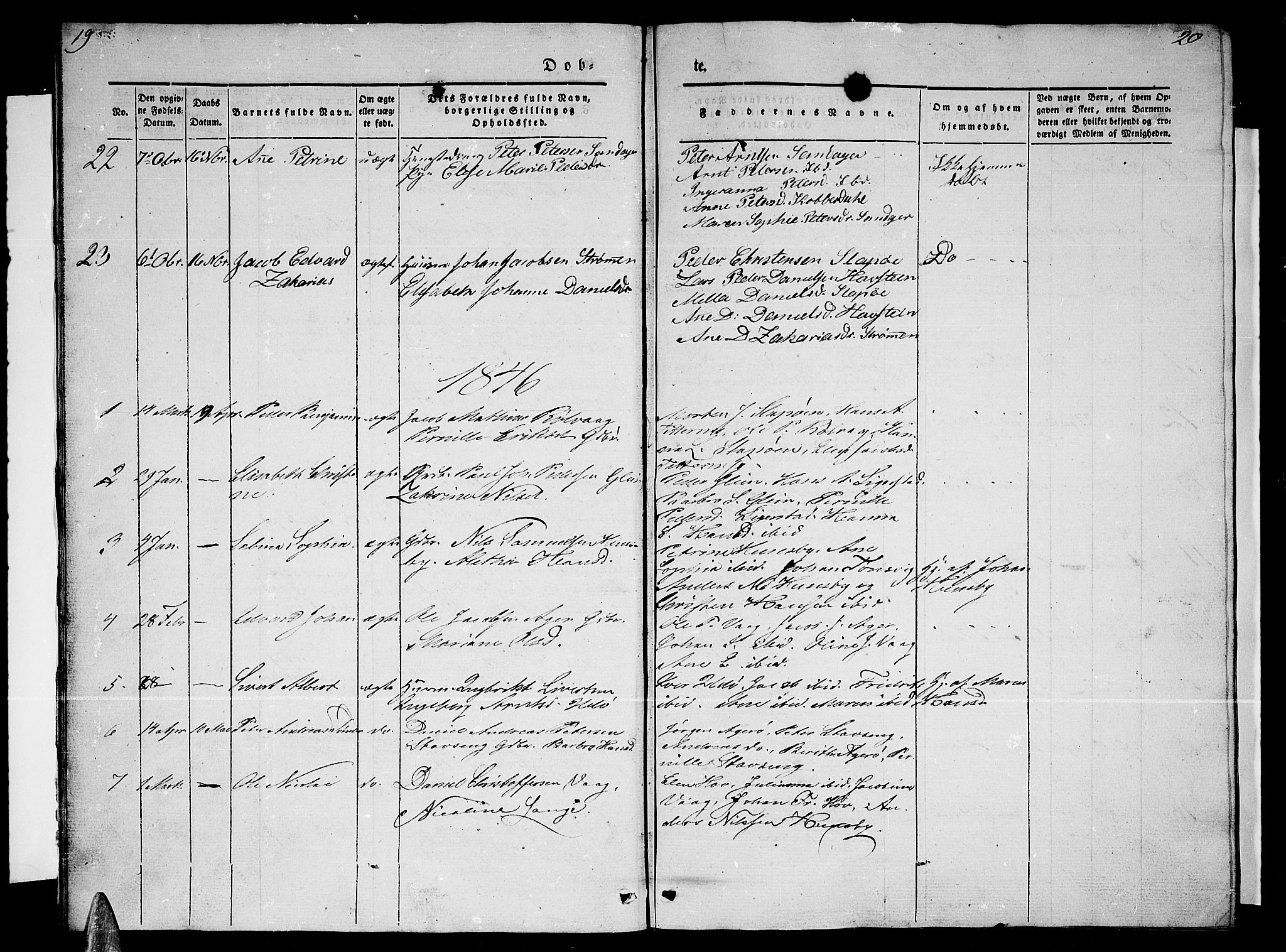Ministerialprotokoller, klokkerbøker og fødselsregistre - Nordland, SAT/A-1459/835/L0530: Parish register (copy) no. 835C02, 1842-1865, p. 19-20