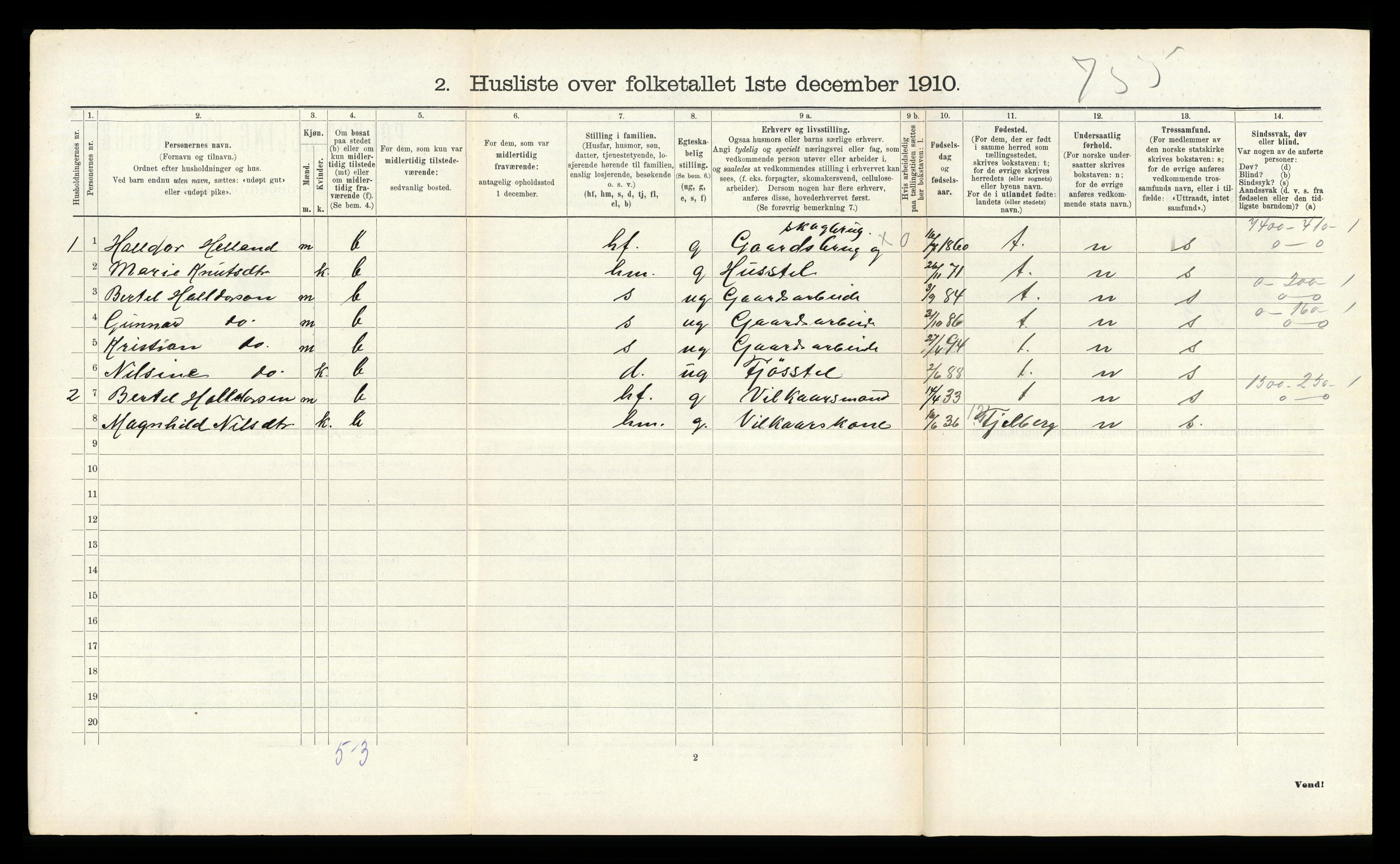 RA, 1910 census for Kvinnherad, 1910, p. 1586