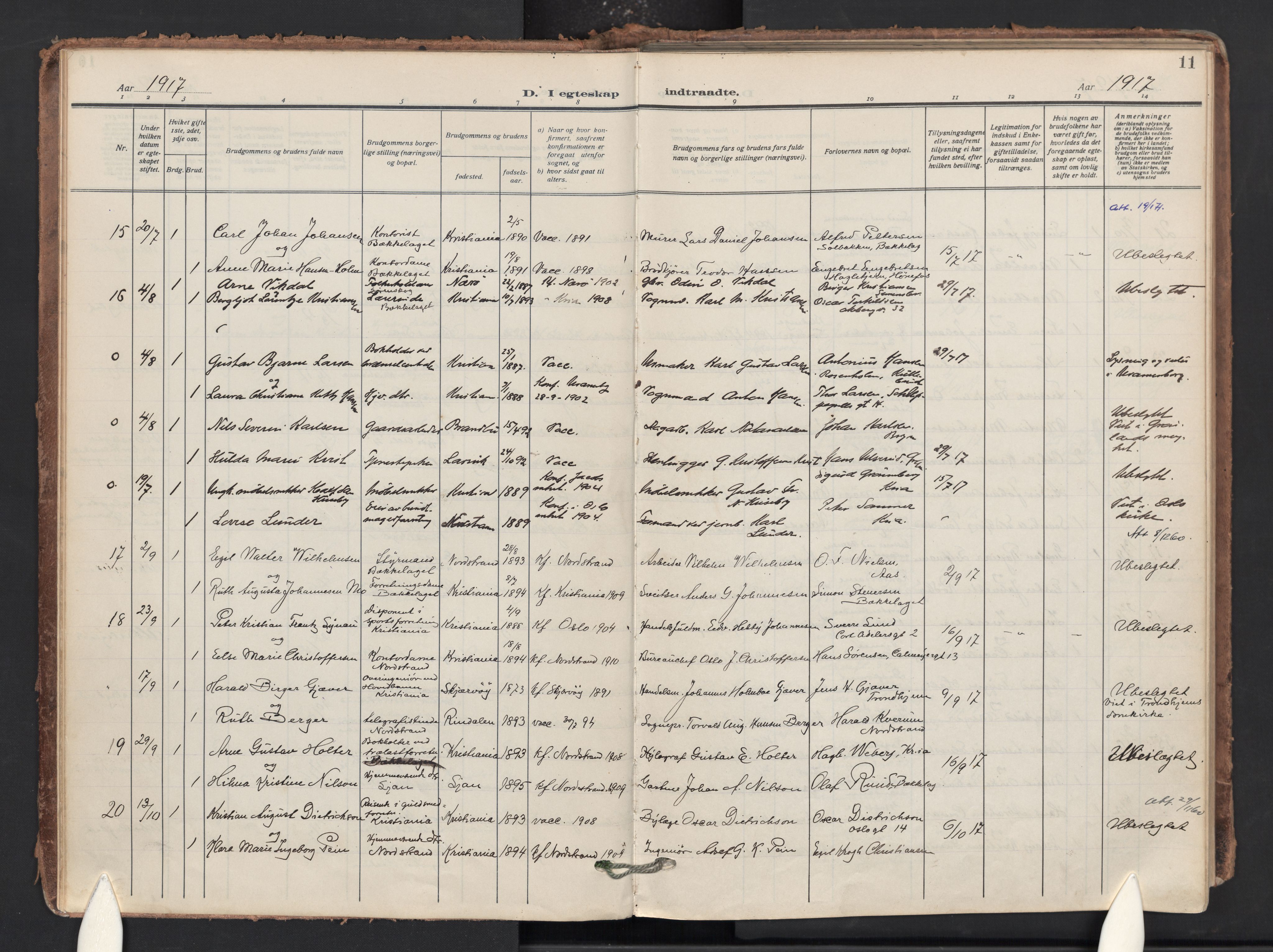 Nordstrand prestekontor Kirkebøker, AV/SAO-A-10362a/F/Fa/L0003: Parish register (official) no. 3, 1914-1932, p. 11