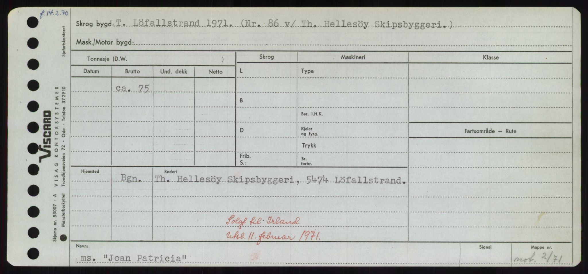 Sjøfartsdirektoratet med forløpere, Skipsmålingen, RA/S-1627/H/Hd/L0019: Fartøy, J, p. 413