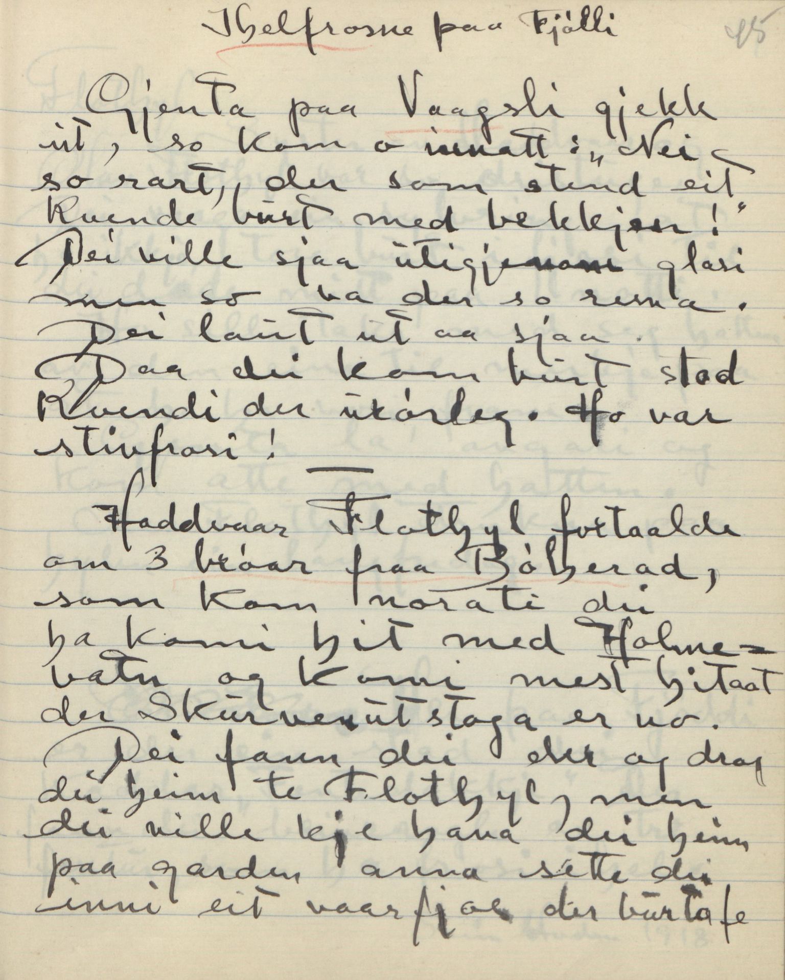 Rikard Berge, TEMU/TGM-A-1003/F/L0018/0020: 600-656 / 619 Gamalt fraa Vinje V, upskrivi av Ø. V. (Øystein Vesås), 1918, p. 45