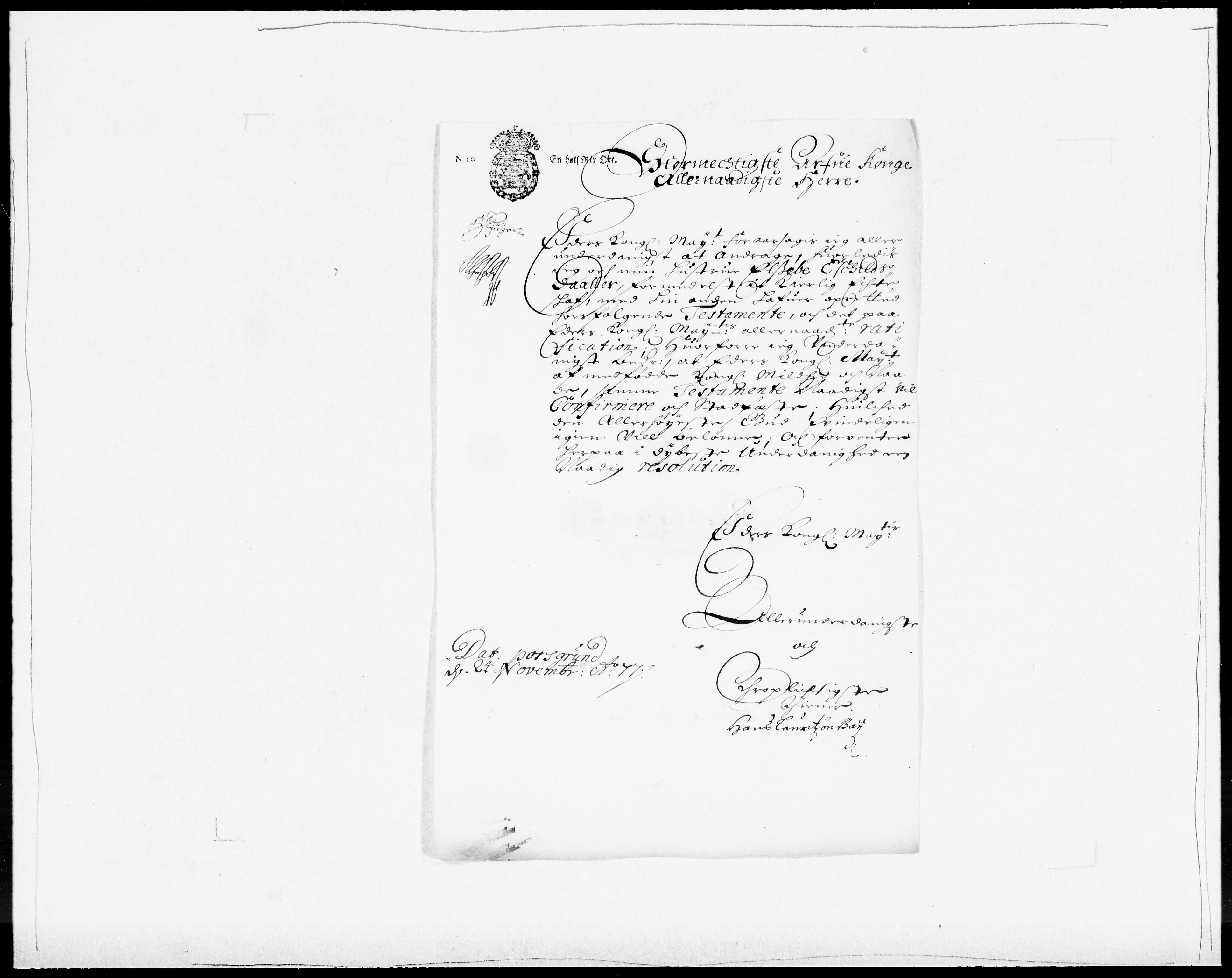 Danske Kanselli 1572-1799, AV/RA-EA-3023/F/Fc/Fcc/Fcca/L0032: Norske innlegg 1572-1799, 1674-1680, p. 275