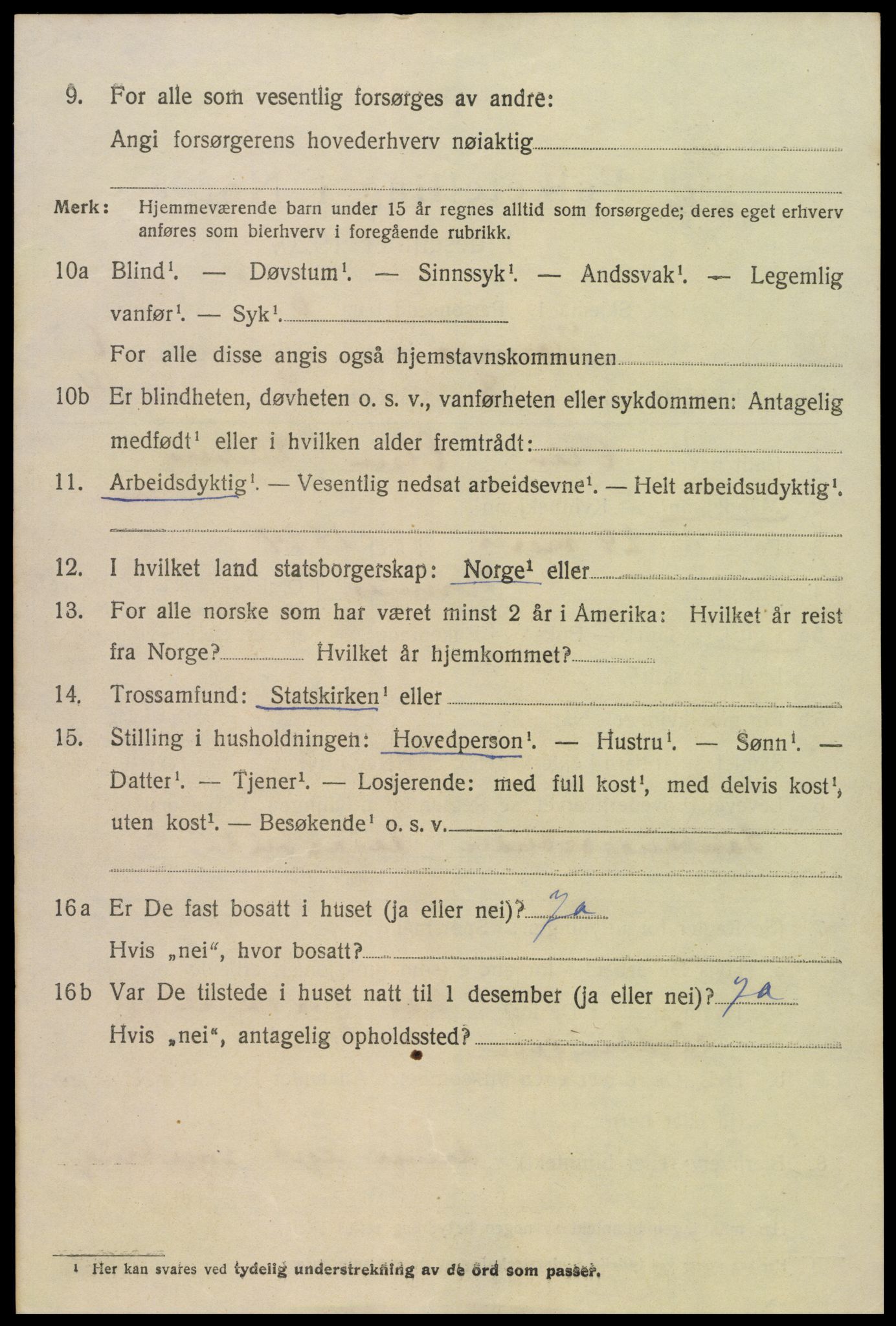 SAK, 1920 census for Hornnes, 1920, p. 1644