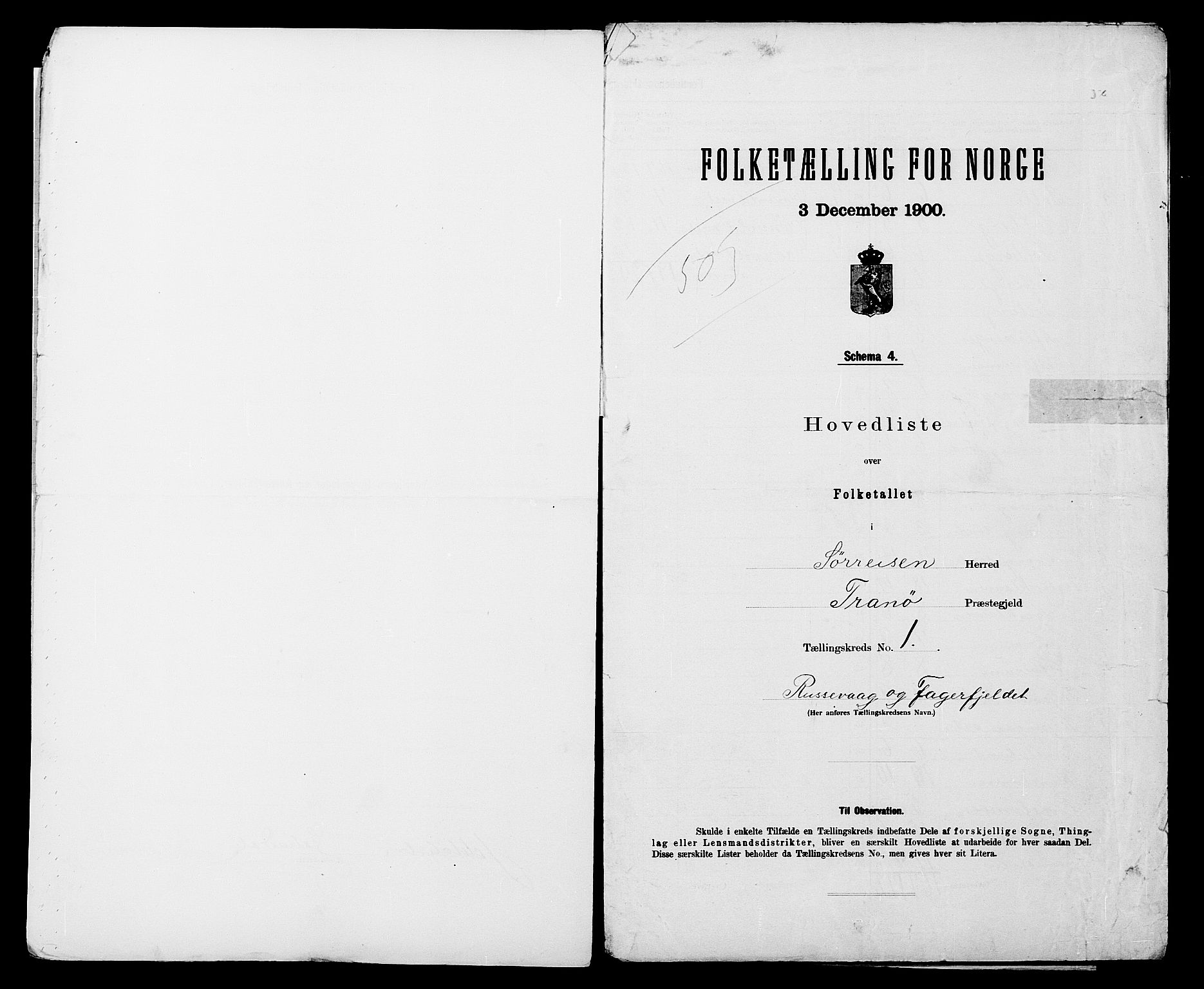 SATØ, 1900 census for Sørreisa, 1900, p. 4