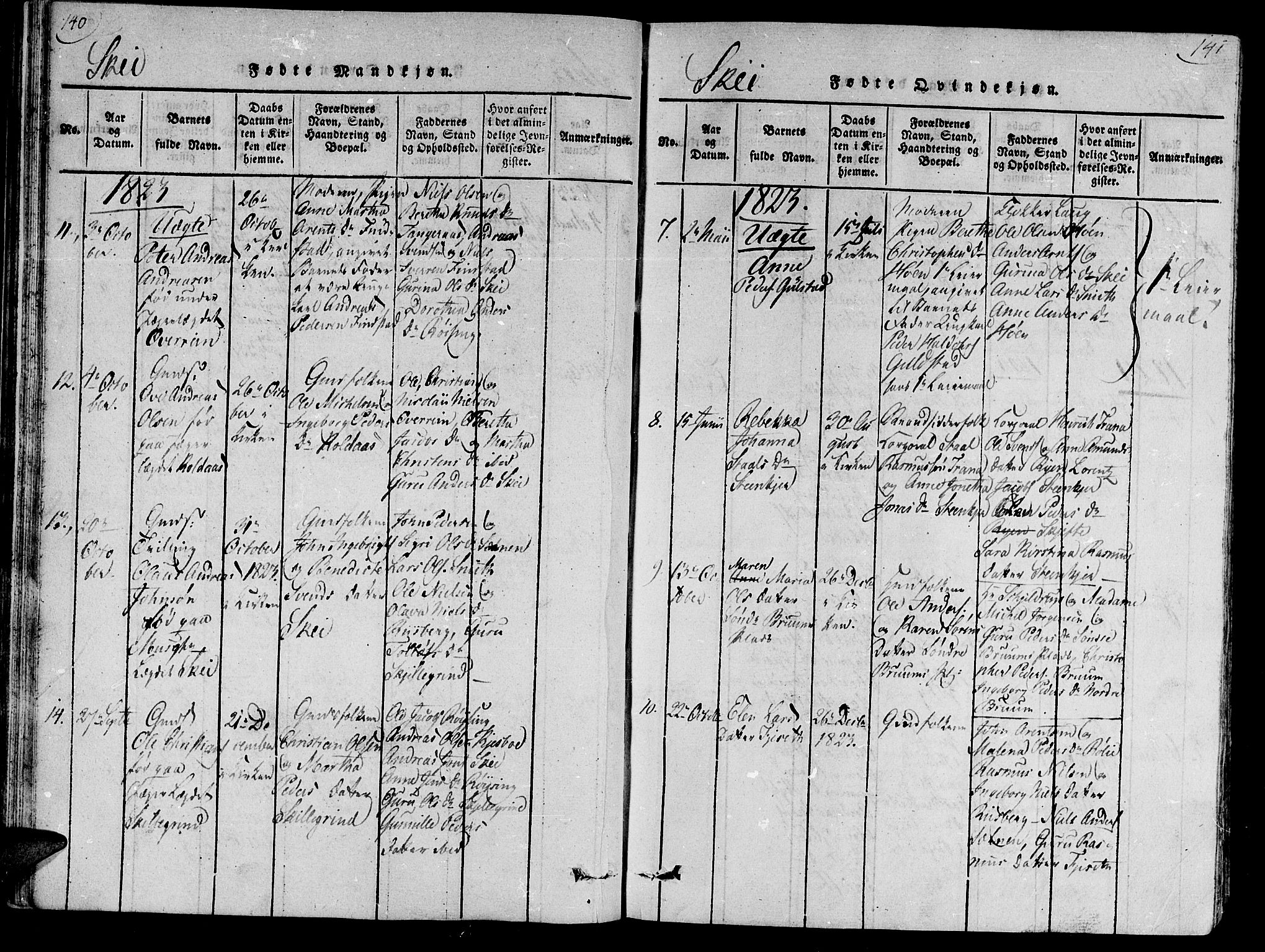 Ministerialprotokoller, klokkerbøker og fødselsregistre - Nord-Trøndelag, SAT/A-1458/735/L0333: Parish register (official) no. 735A04 /2, 1816-1825, p. 140-141