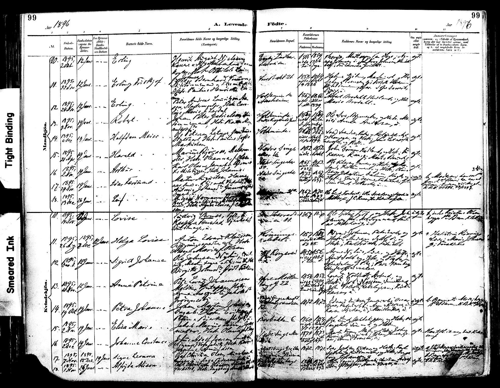 Ministerialprotokoller, klokkerbøker og fødselsregistre - Sør-Trøndelag, SAT/A-1456/604/L0197: Parish register (official) no. 604A18, 1893-1900, p. 99