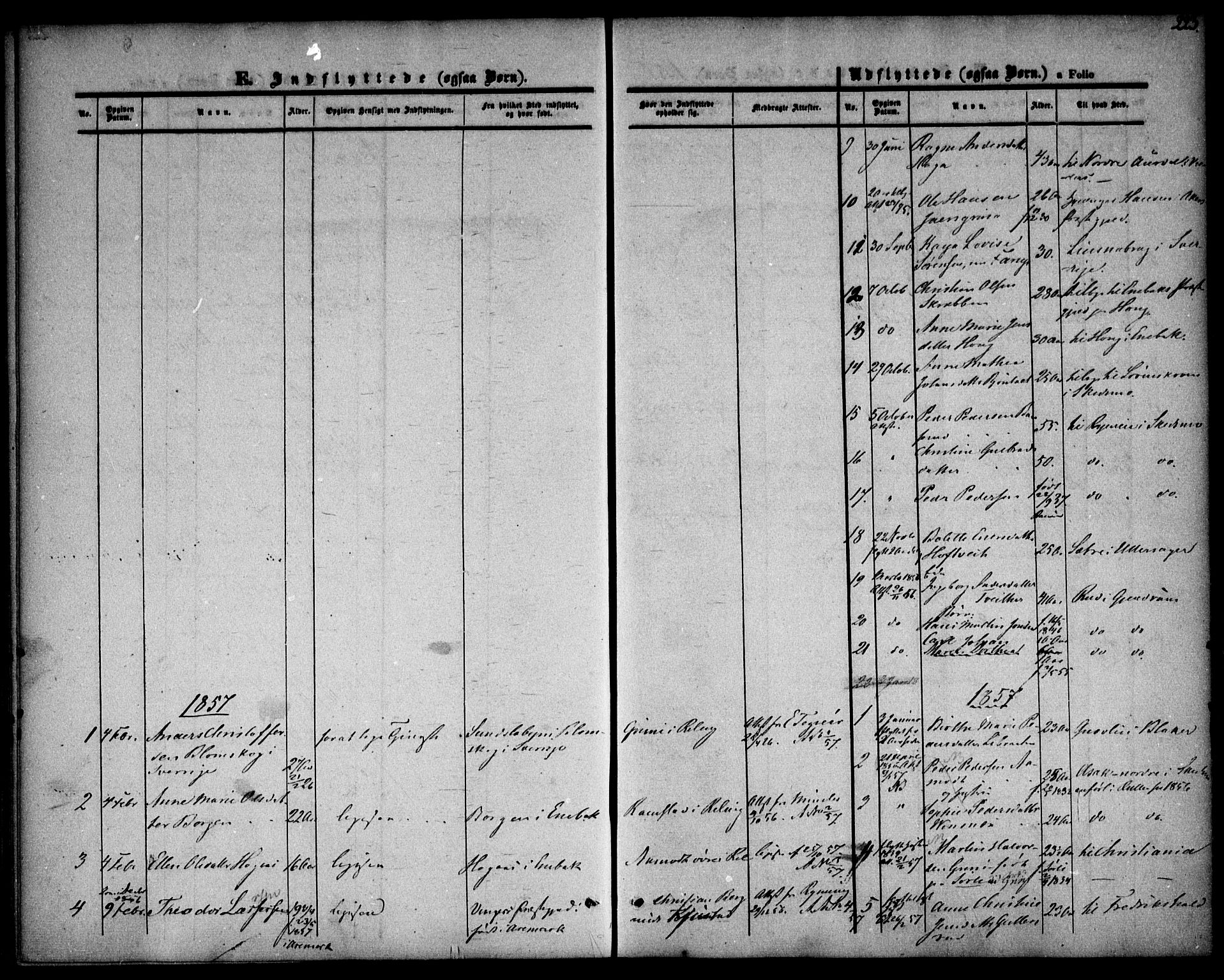 Fet prestekontor Kirkebøker, AV/SAO-A-10370a/F/Fa/L0010: Parish register (official) no. I 10, 1847-1859, p. 223