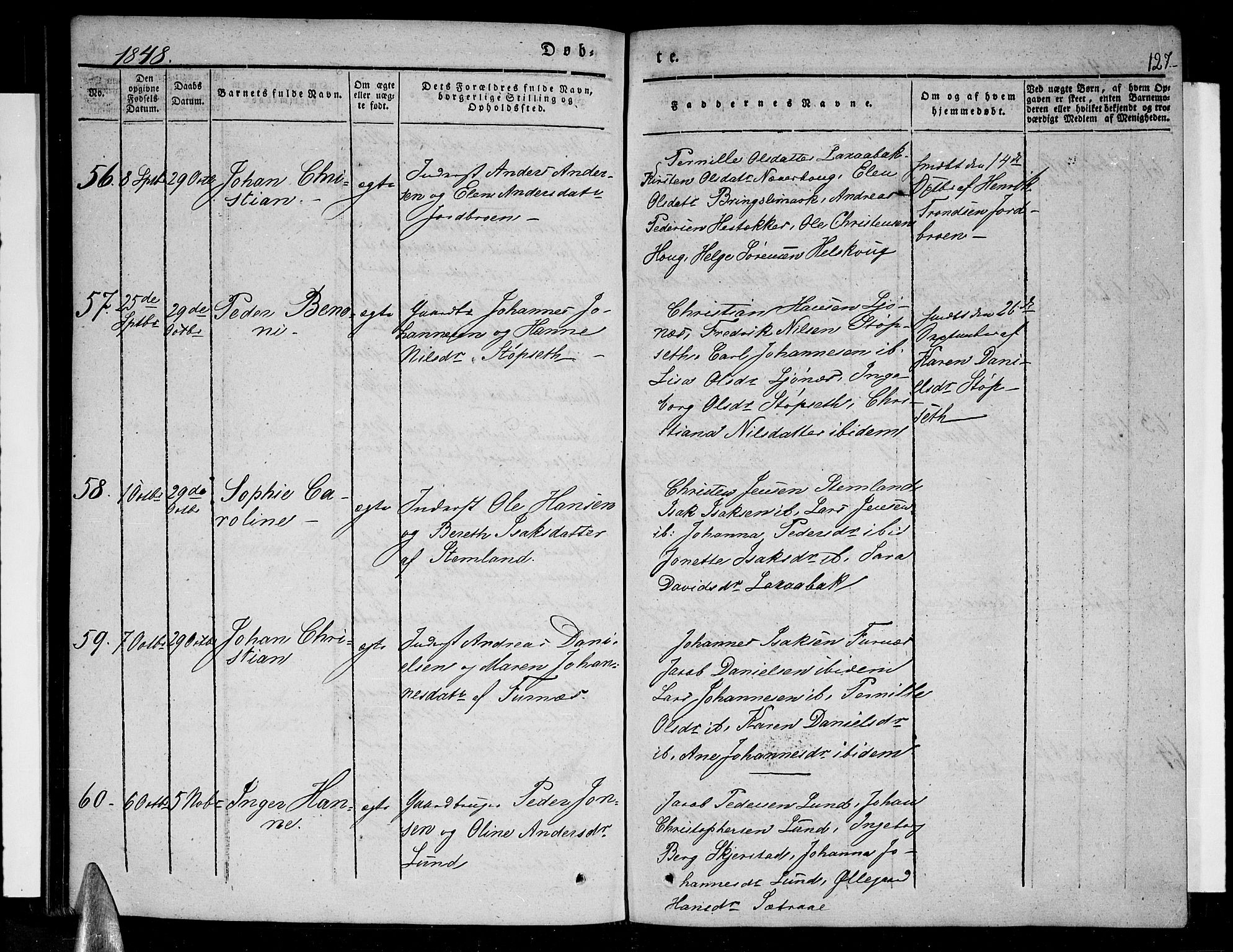 Ministerialprotokoller, klokkerbøker og fødselsregistre - Nordland, SAT/A-1459/852/L0737: Parish register (official) no. 852A07, 1833-1849, p. 127