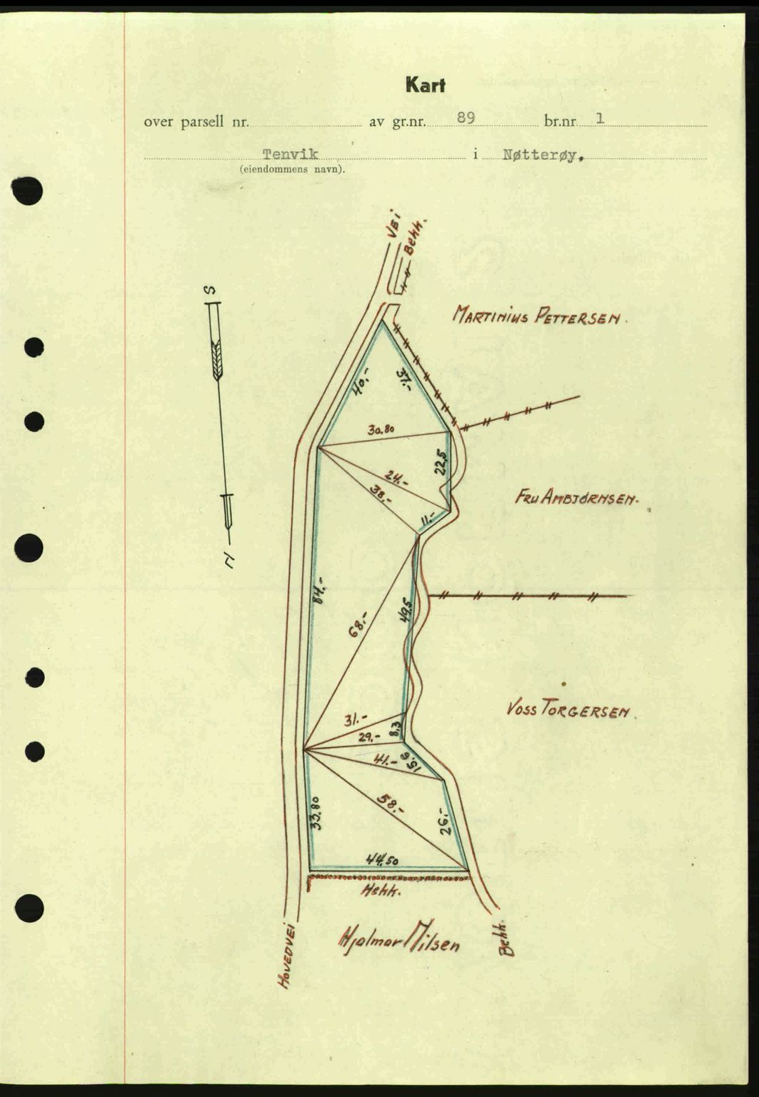 Tønsberg sorenskriveri, AV/SAKO-A-130/G/Ga/Gaa/L0017a: Mortgage book no. A17a, 1945-1945, Diary no: : 1952/1945