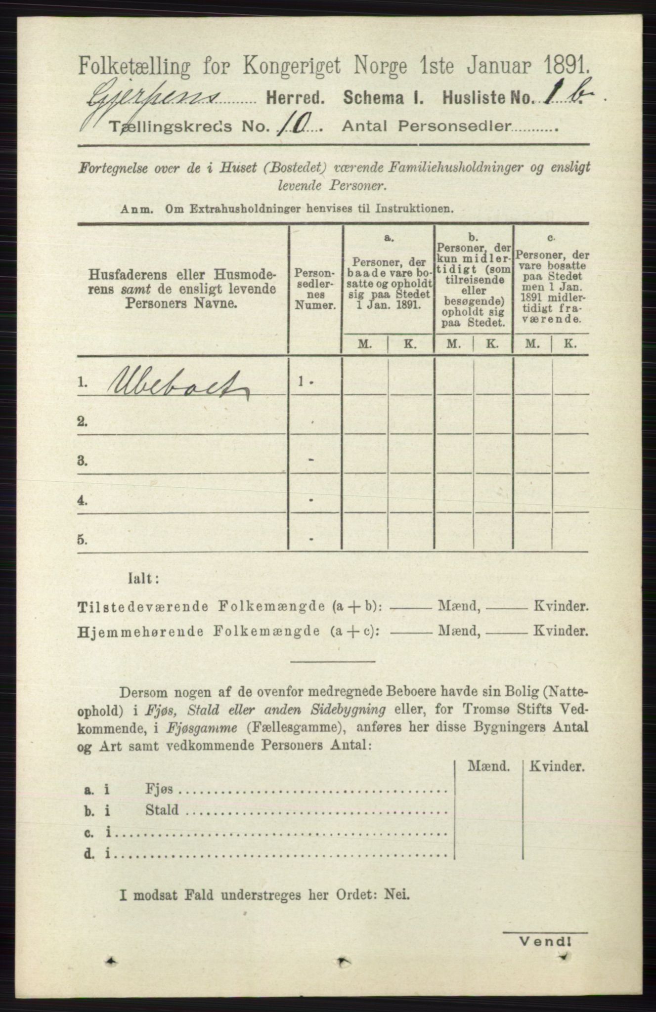 RA, 1891 census for 0812 Gjerpen, 1891, p. 6067