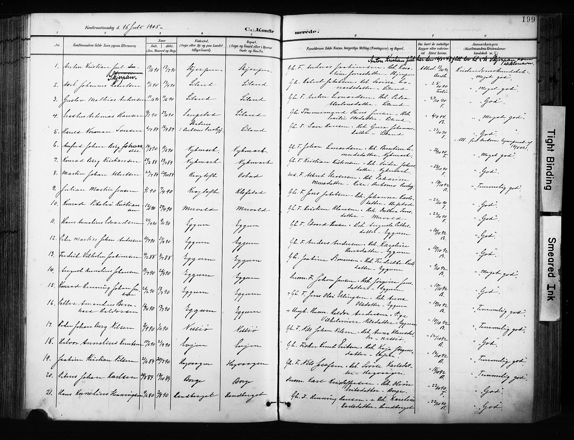 Ministerialprotokoller, klokkerbøker og fødselsregistre - Nordland, AV/SAT-A-1459/880/L1134: Parish register (official) no. 880A08, 1899-1908, p. 199